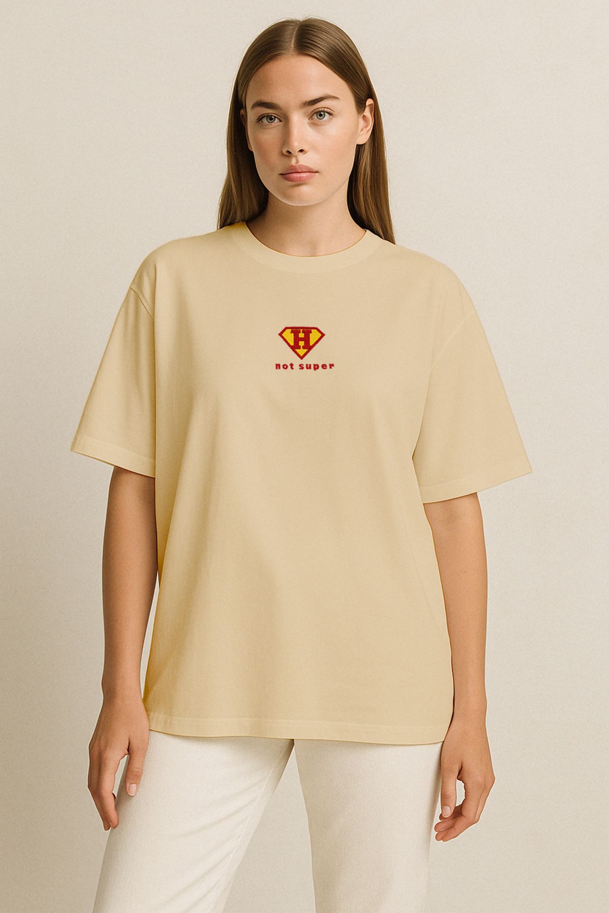 Vita Atelier 'Human 2.0 ' Nakışlı, Kadın Oversize Tshirt