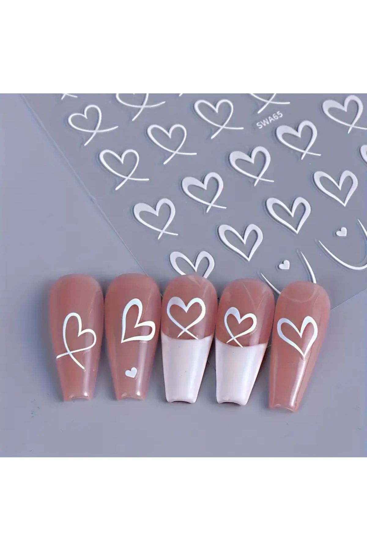 zeinapp Kendinden Yapışkanlı Kalp Figürlü Tırnak Sticker Nail Sticker