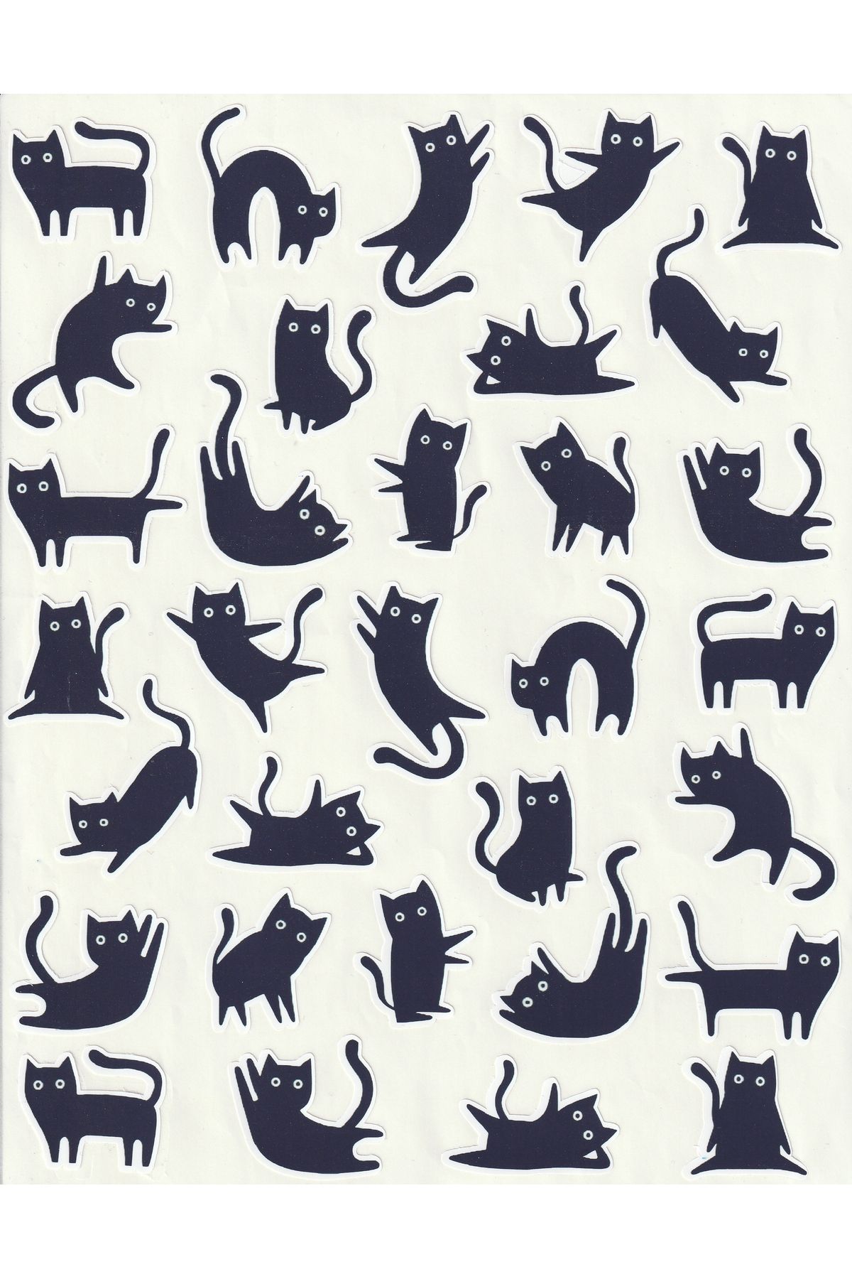 NUNUKİ Şirin Kara Kediler Sticker Seti 4 cm Cute Black Cat Stickers Kedicik Kitten NSTI0198