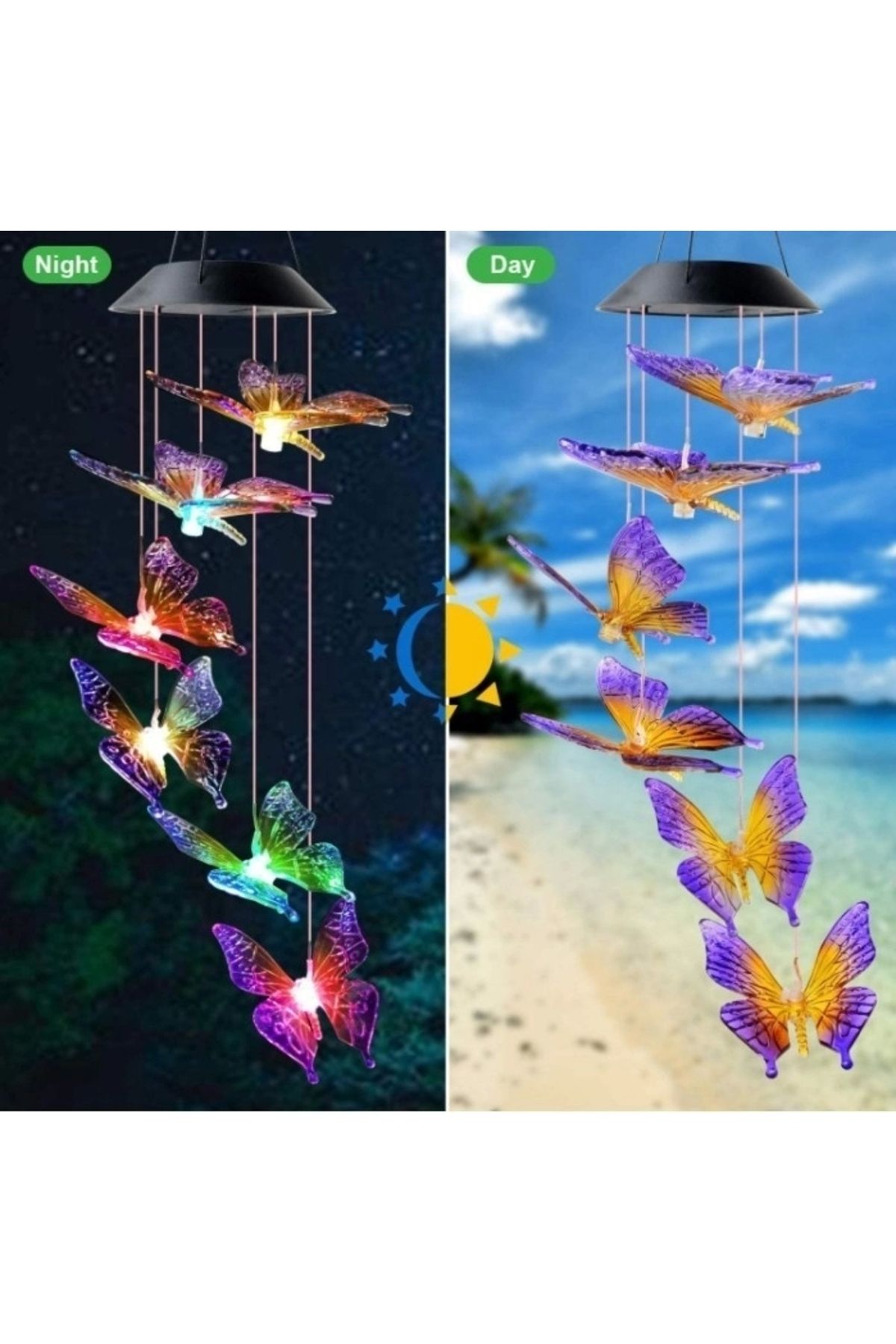 shop Solar Led Işıklı Kelebekli Bahçe Dekoru 6 Ledli,renkli Işık