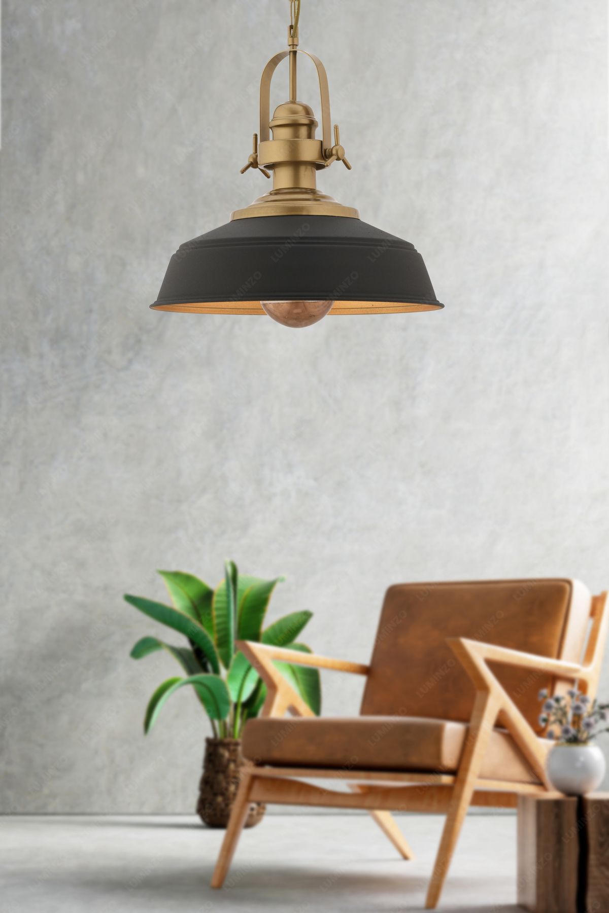 LUMINZO Sola 25 cm Siyah Modern Avize Sarkıt Salon Mutfak Kuaför Cafe Lamba Dekoratif Aydınlatma