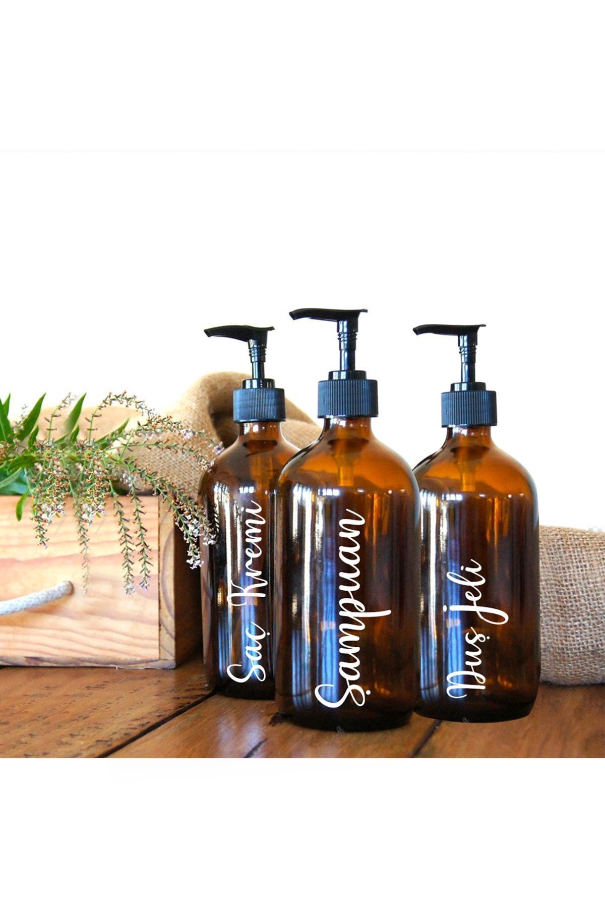 teknotrust Cam şişe 3'lü set, şampuan, saç kremi ve duş jeli, 500 ml, şık ve kullanışlı ürün.