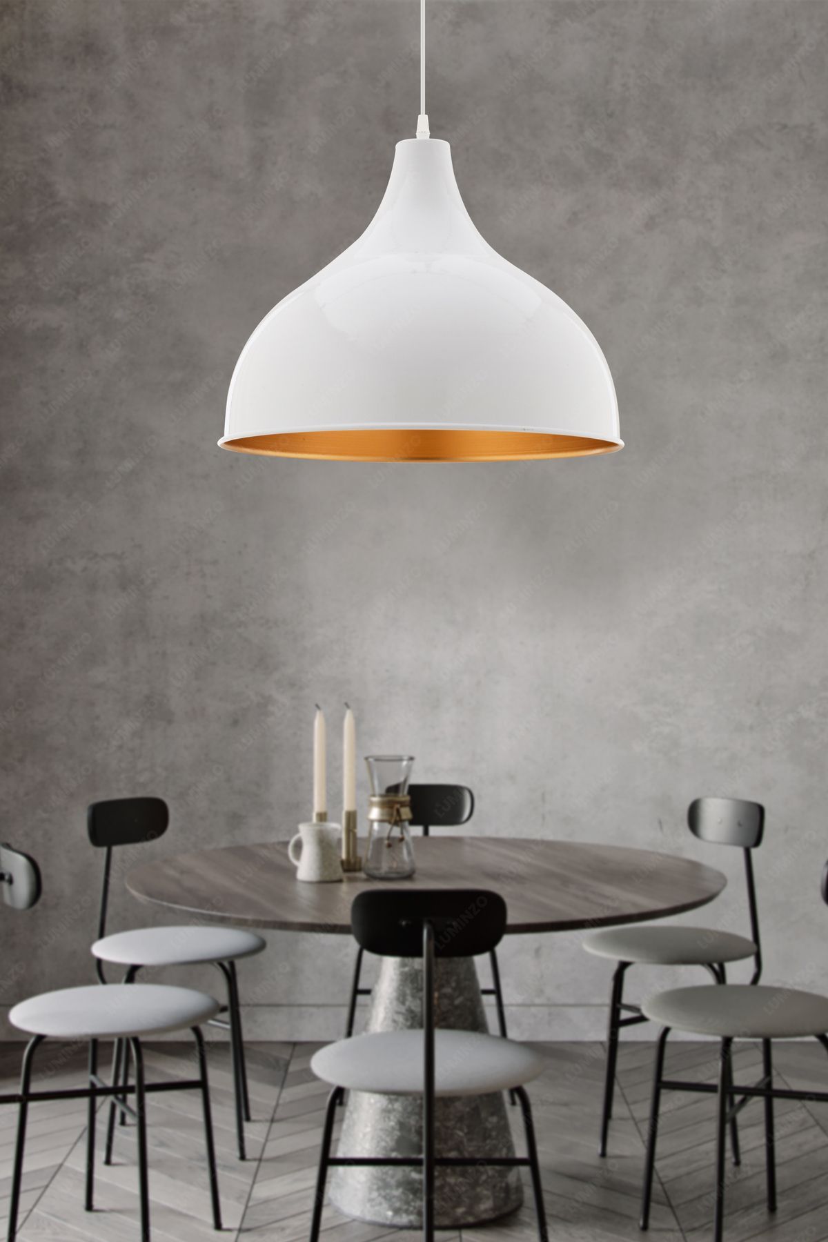 LUMINZO Nuba 30 cm Beyaz Modern Avize Sarkıt Salon Mutfak Kuaför Cafe Lamba Dekoratif Aydınlatma