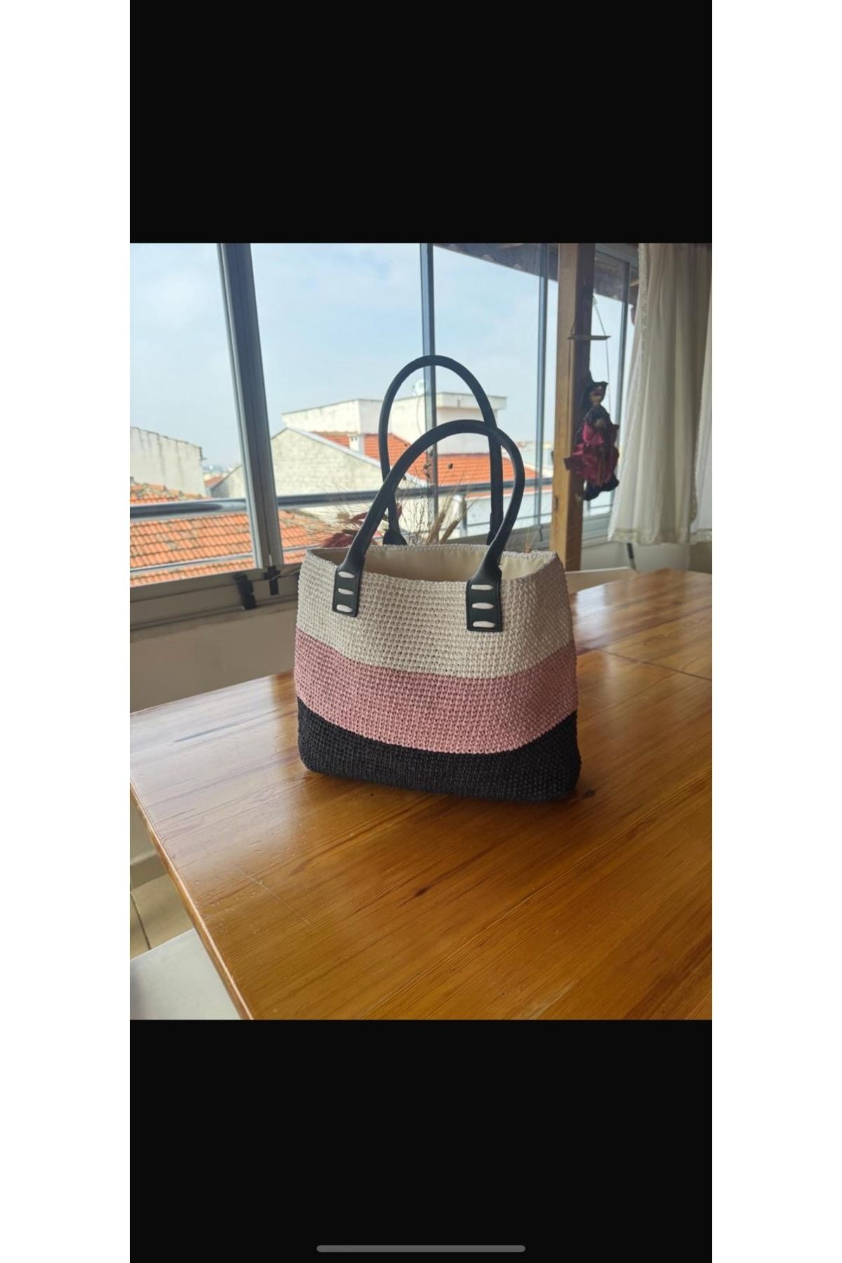 Renkat Handmade Hasır omuz çantası