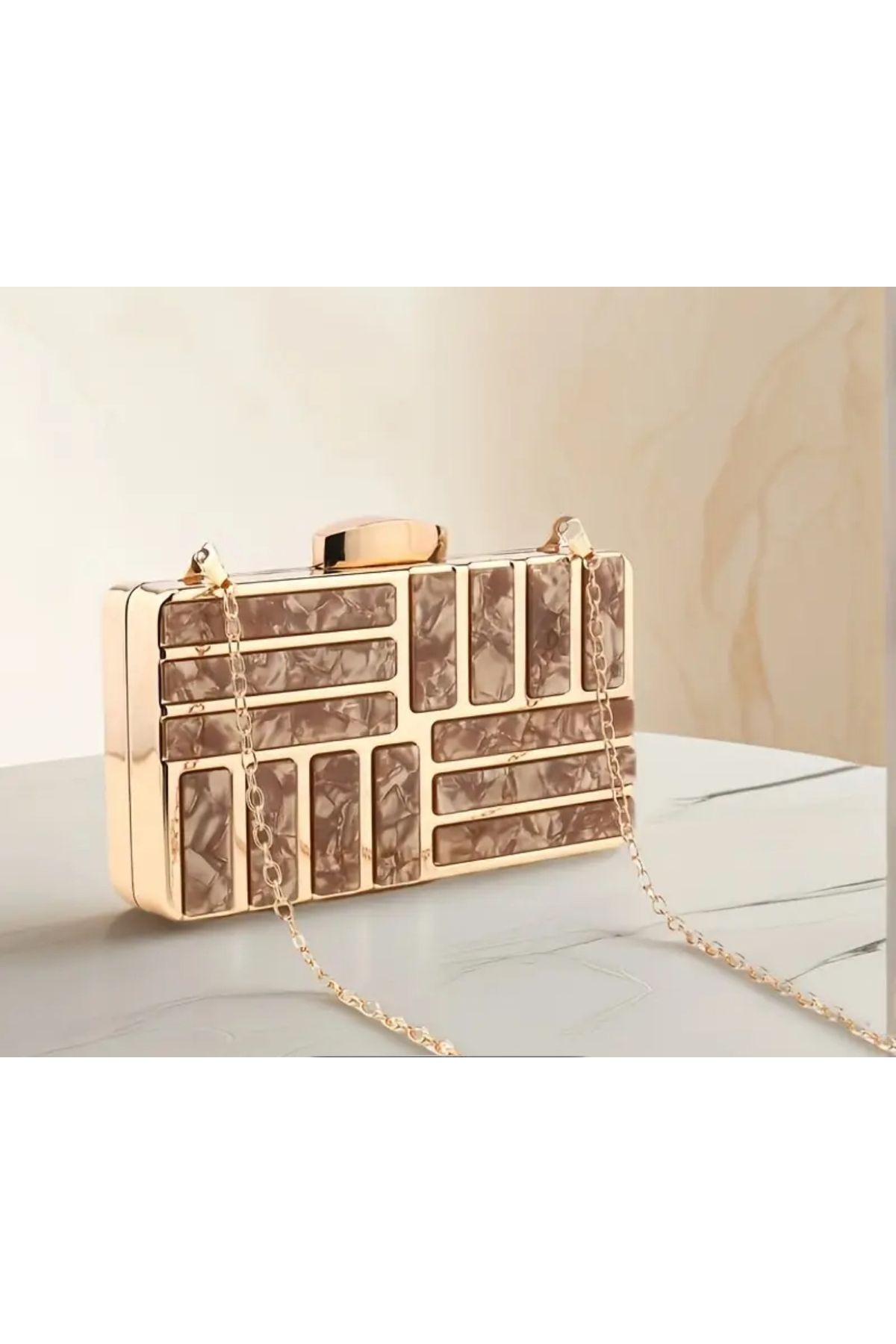 LİLİBETH BİJOU Mozaik Desenli Görünümlü Kadın Abiye Clutch