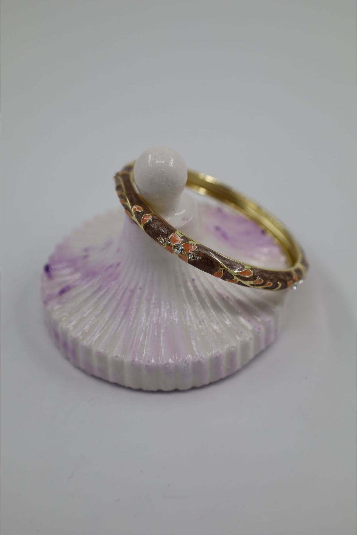 cindyaccessory Mine Çiçek Motifli Altın Renk Bileklik