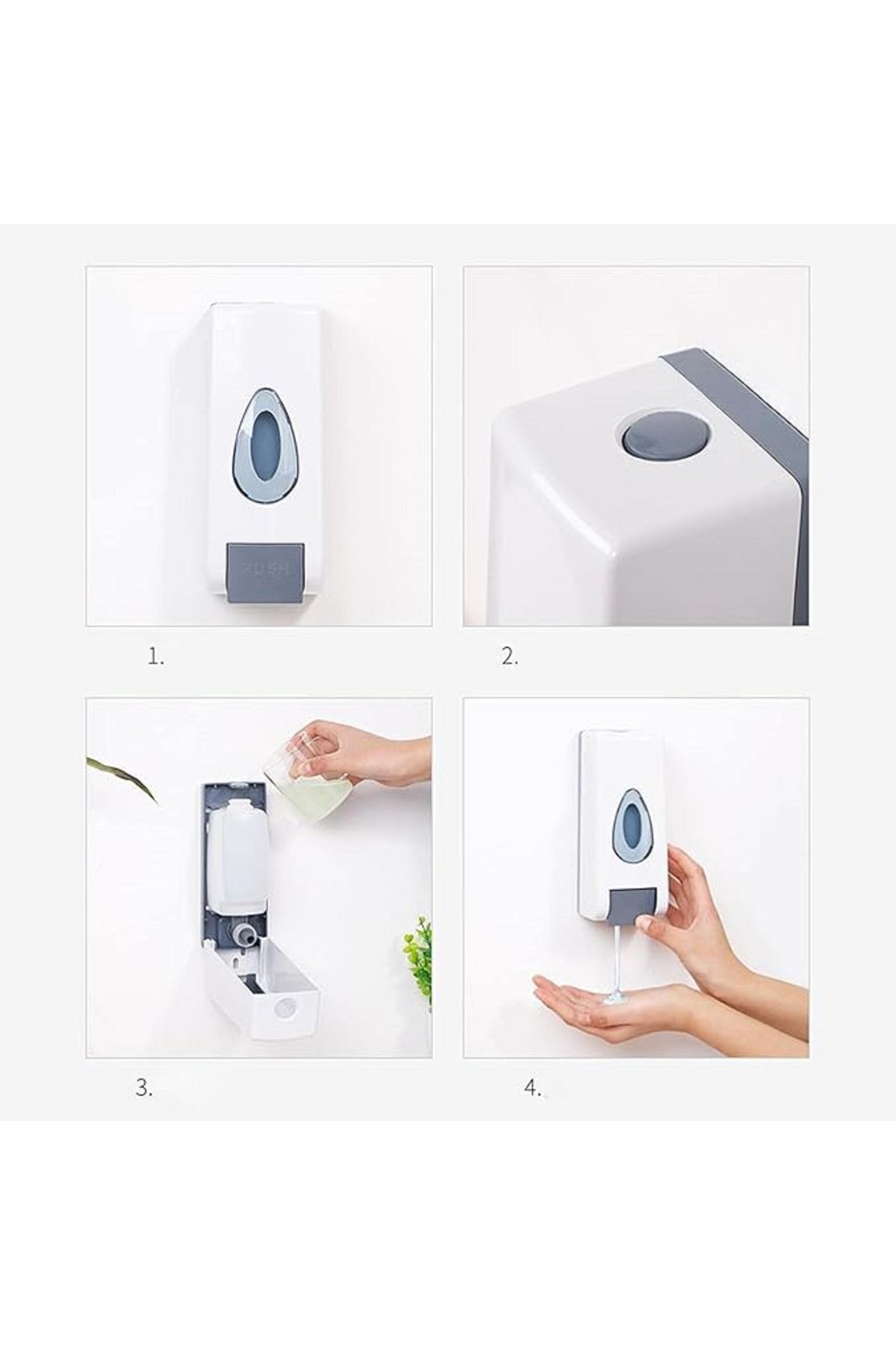 Sea Home 1 Adet 350 ml Sabun Dispenseri Duvara Monte Duş Şampuanlık Sıvı Sabun Banyo Tuvalet M-2572