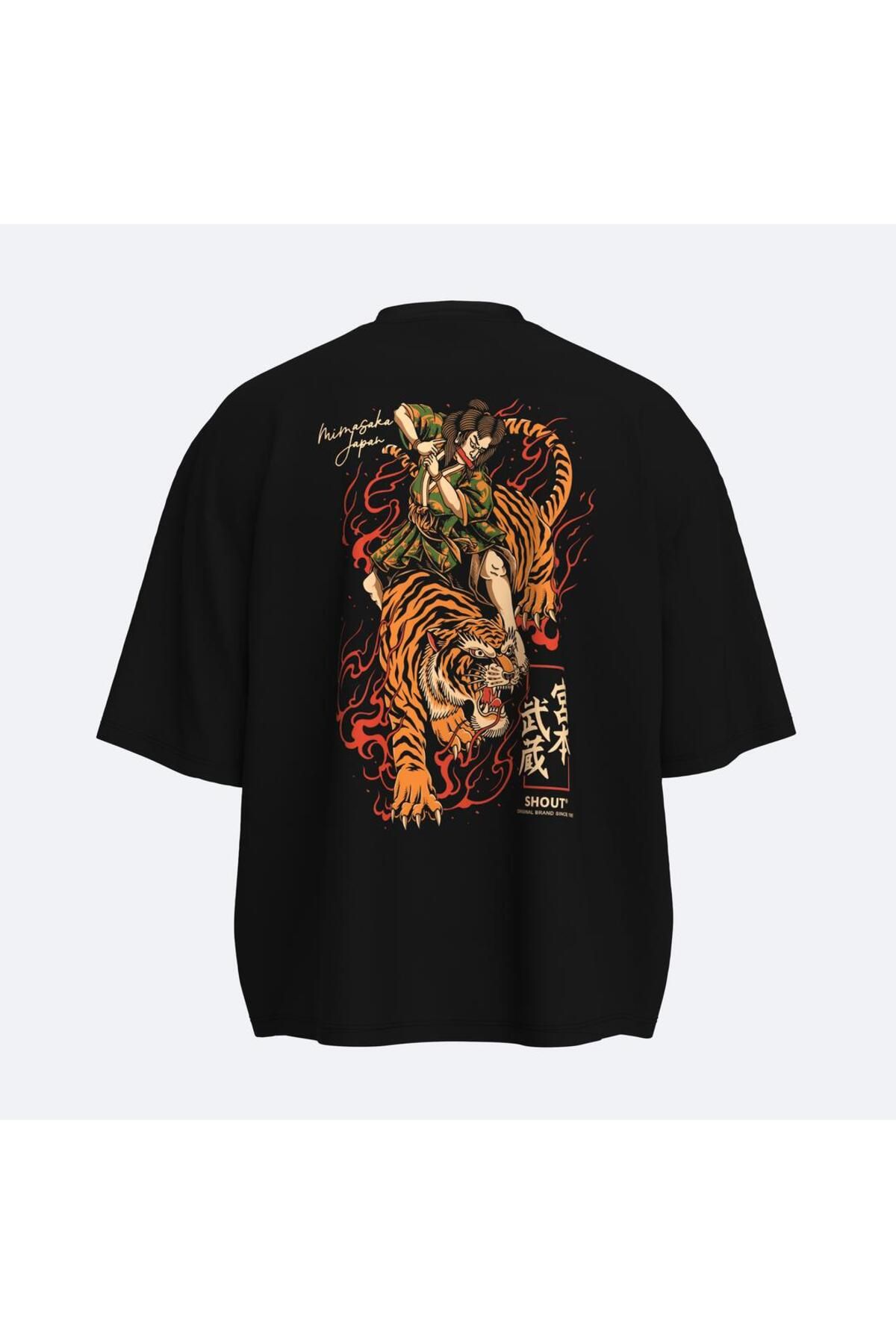 Shout Oversize Musashi Tiger Unisex Boxy Fit T-Shirt