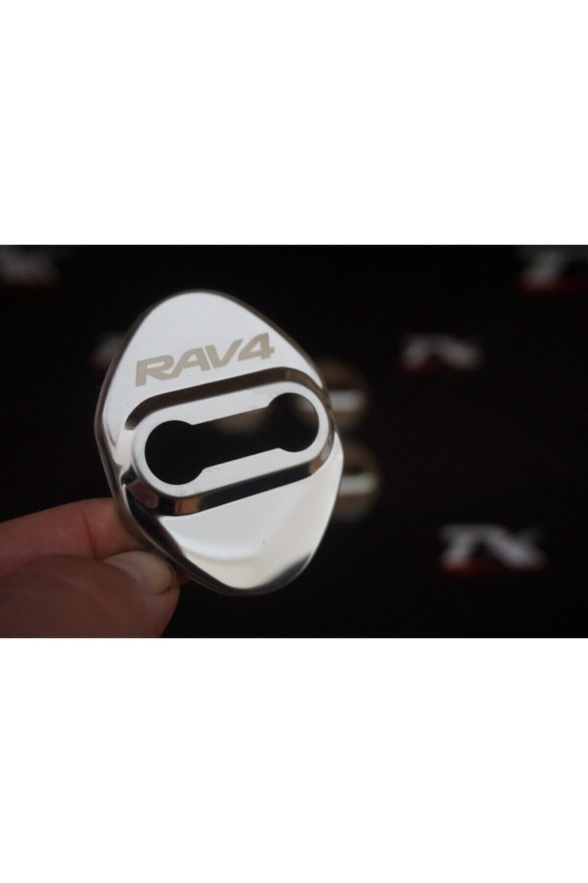 teknotrust Krom Metal Kapı Kilidi Logo Seti, Toyota Rav4 için 4'lü, şık ve dayanıklı tasarım