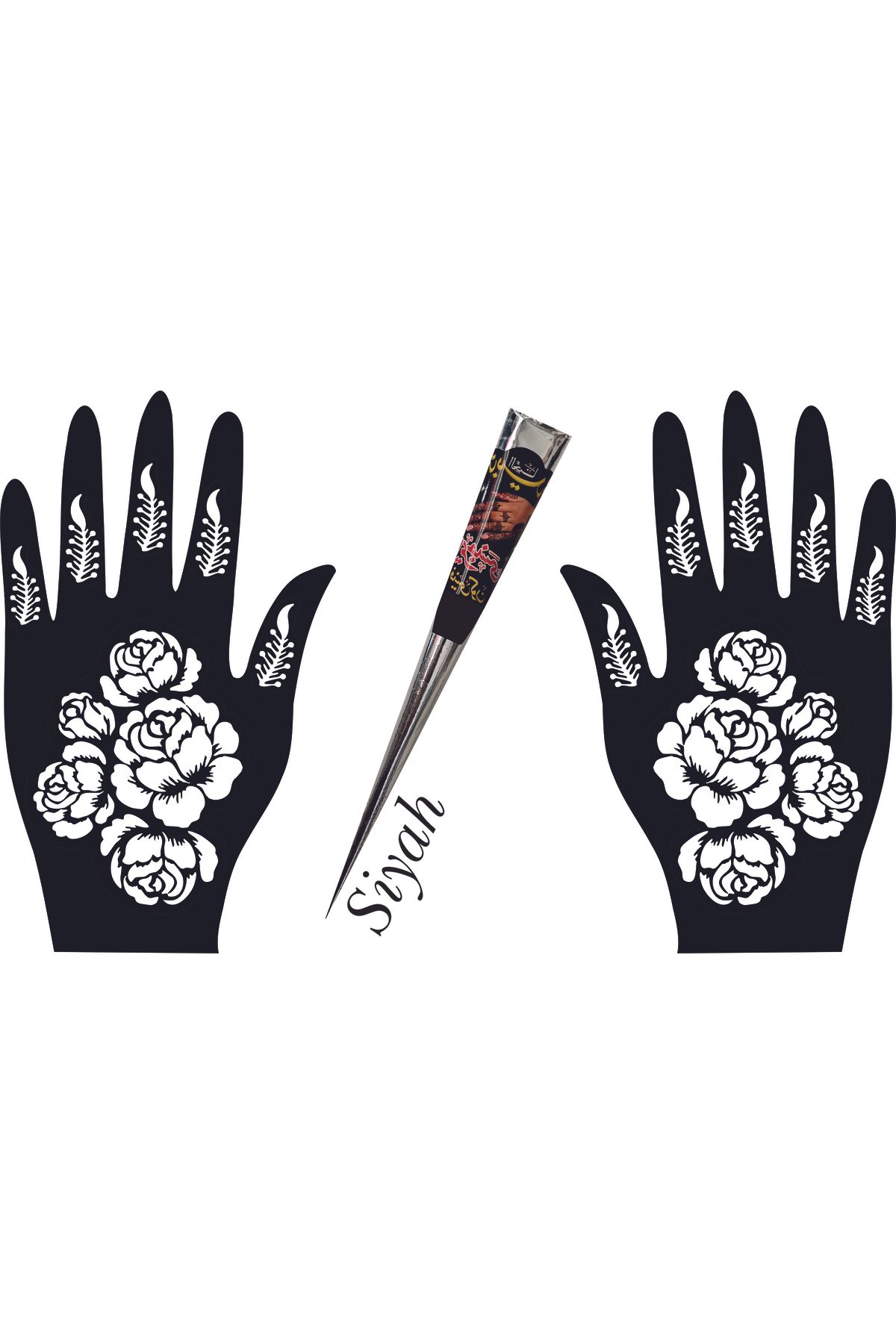 hennadibace El Deseni Kına Kalıbı (GEÇİCİ DÖVME ŞABLONU) Hint Kınası Henna Tattoo Stencil Kına Gecesi