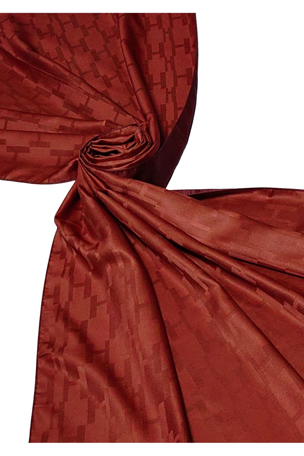 mim eşarp Leila Çift Taraflı Jakarlı Desenli İpeksi H Desen Şal – 75x190 cm