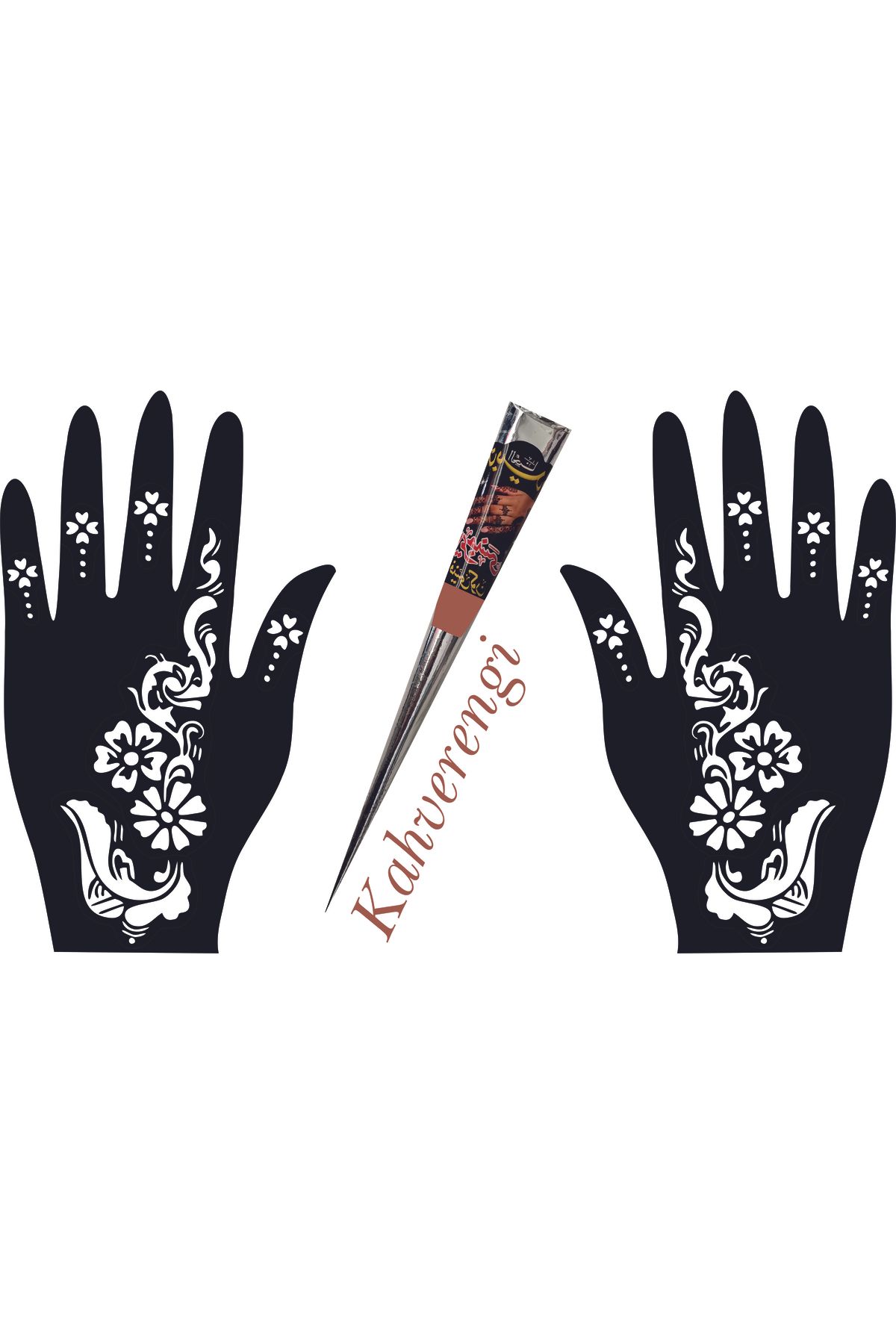 hennadibace El Deseni Kına Kalıbı (GEÇİCİ DÖVME ŞABLONU) Hint Kınası Henna Tattoo Stencil Kına Gecesi