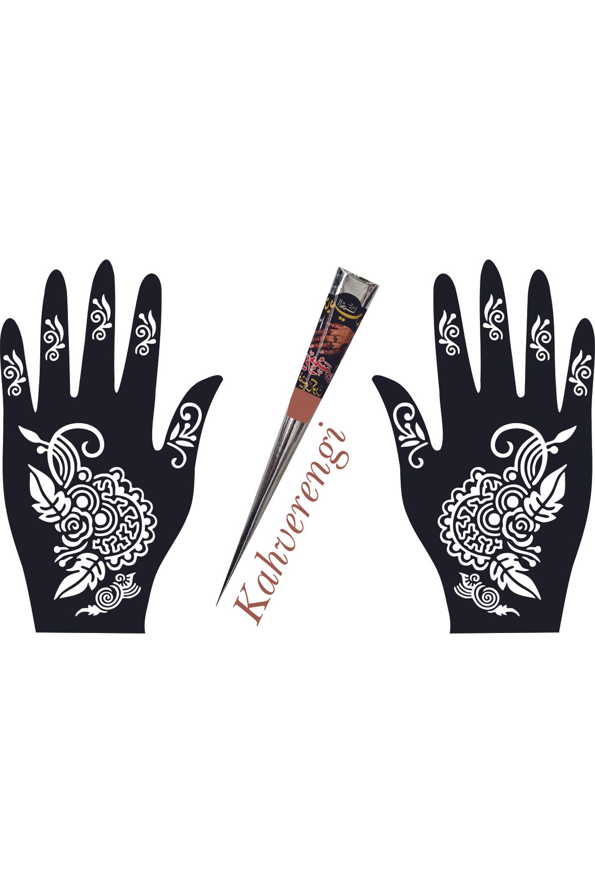 hennadibace El Deseni Kına Kalıbı (GEÇİCİ DÖVME ŞABLONU) Hint Kınası Henna Tattoo Stencil Kına Gecesi