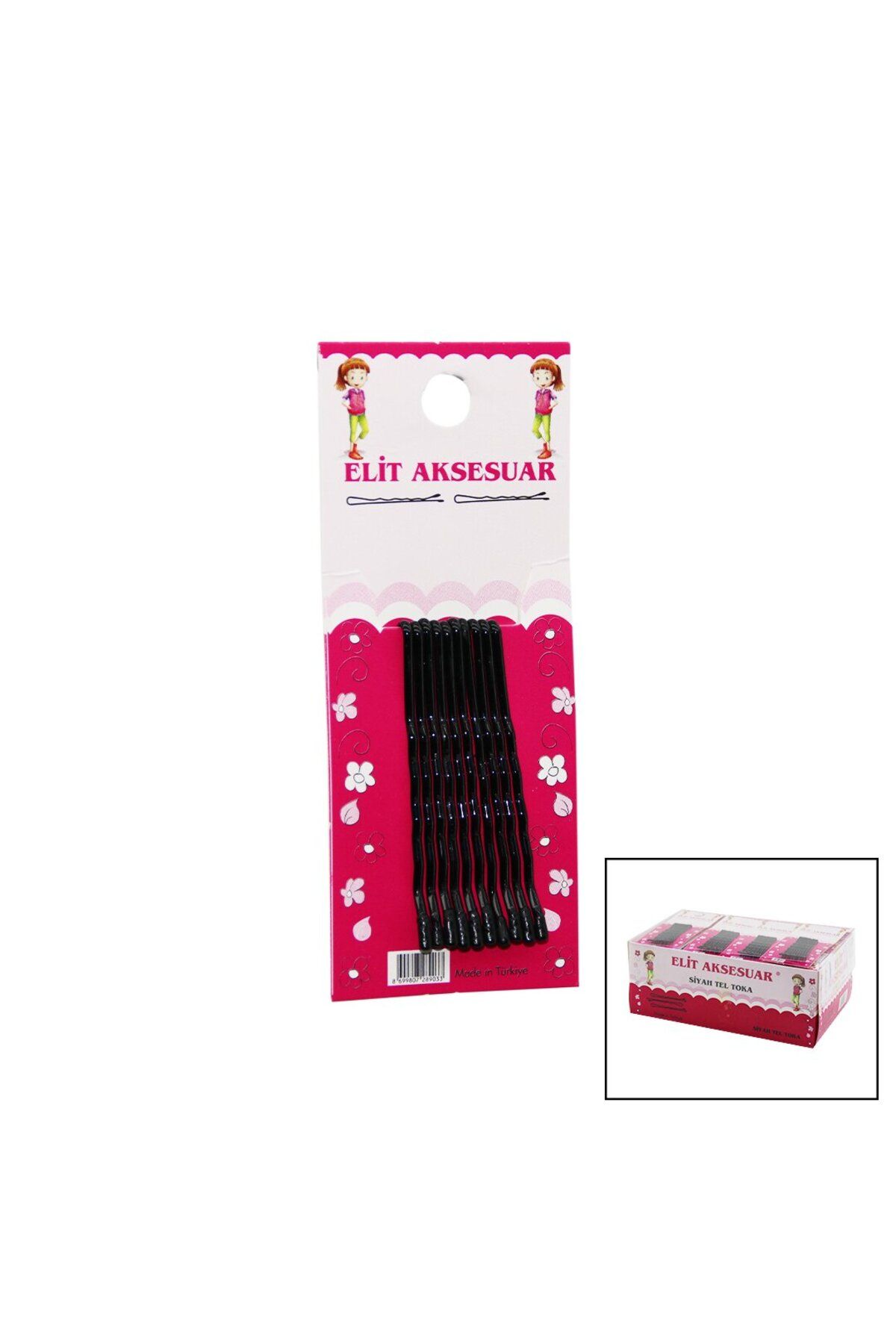 salesalbutik 10PCS SİYAH TOPUZLU TEL TOKA