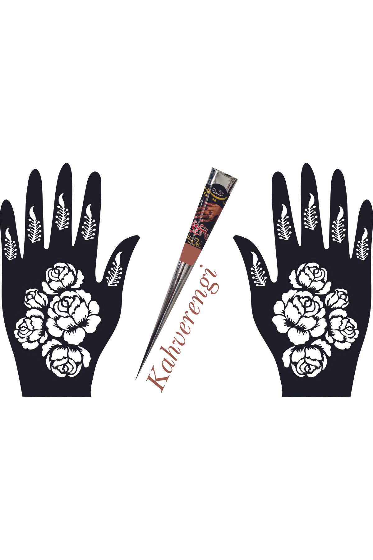 hennadibace El Deseni Kına Kalıbı (GEÇİCİ DÖVME ŞABLONU) Hint Kınası Henna Tattoo Stencil Kına Gecesi