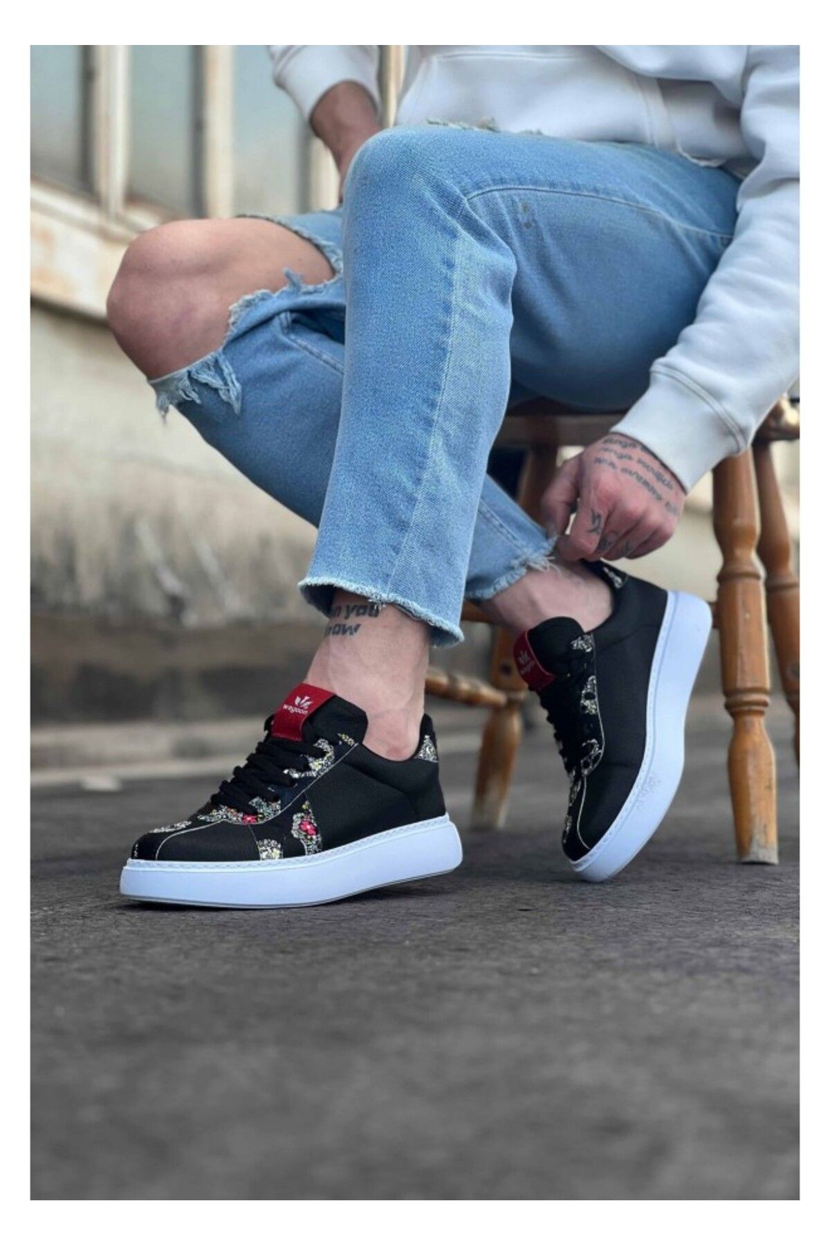 GETFAY WG040 Siyah Kurukafa Erkek Casual Ayakkabı