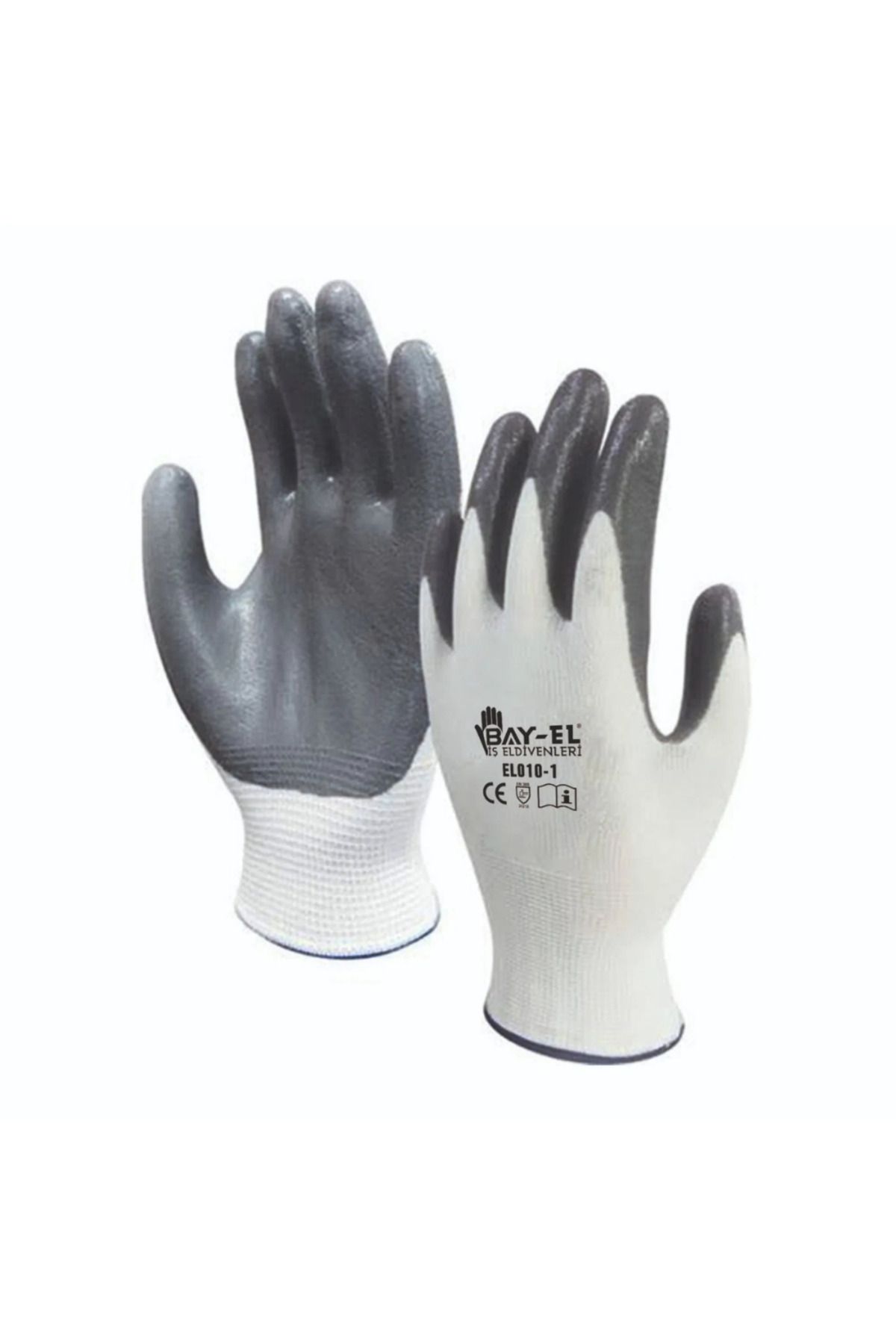 Bay-El BAYEL ELDİVEN EKSTRA BEYAZ - GRİ 10" EL001(12 ADET)