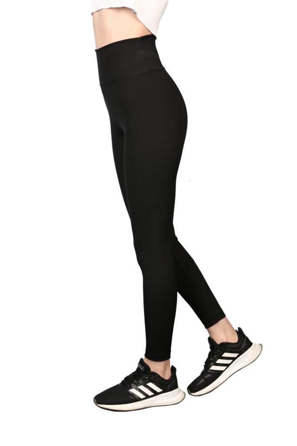 NOLYA MODA Kadın Yüksek Bel Dikişsiz Spor Tayt
