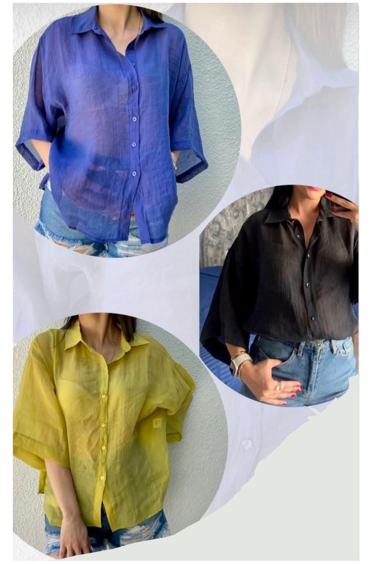 Eliss butik Oversize İpeksi Per-y Gömlek