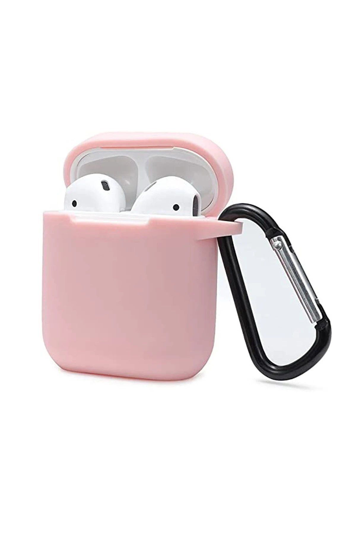CepteToptan Newface Airpods 2 (2.nesil) Sert Silikon Kılıf - Pudra