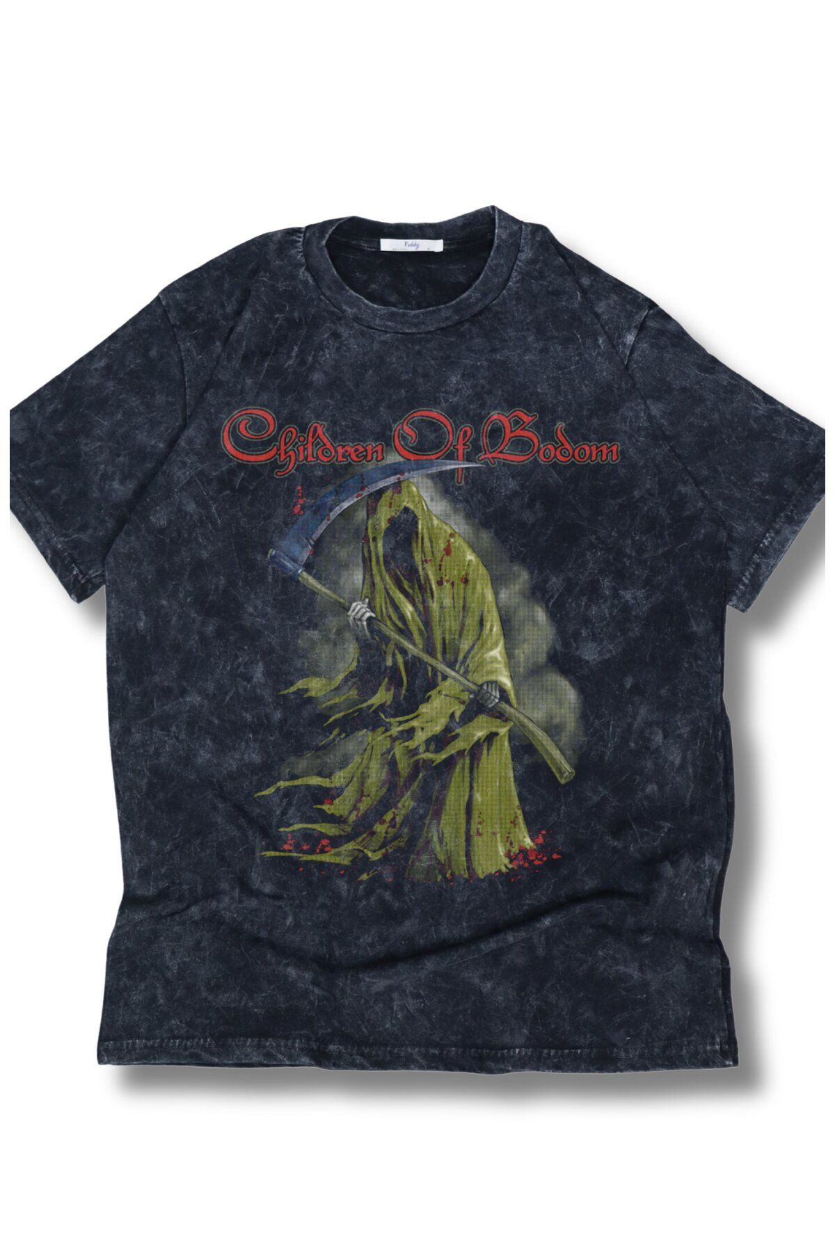 Fuddy Moda Oversize Children Of Bodom Baskılı Yıkamalı T-Shirt, Unisex Rock Band Temalı Retro Tişört