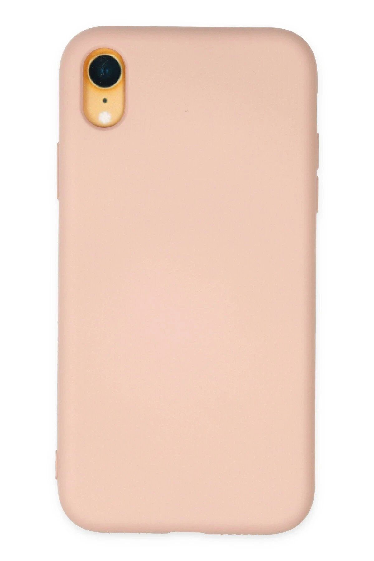 Toptan Bulurum Newface iPhone XR Kılıf Nano içi Kadife Silikon - Pudra