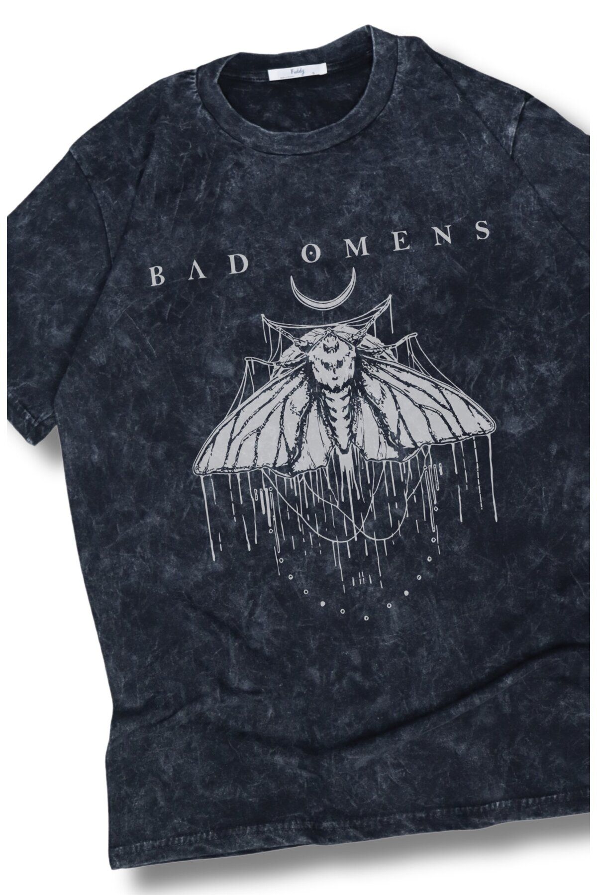 Fuddy Moda Oversize Bad Omens Baskılı Yıkamalı T-Shirt, Unisex Rock Band Temalı Retro Tişört