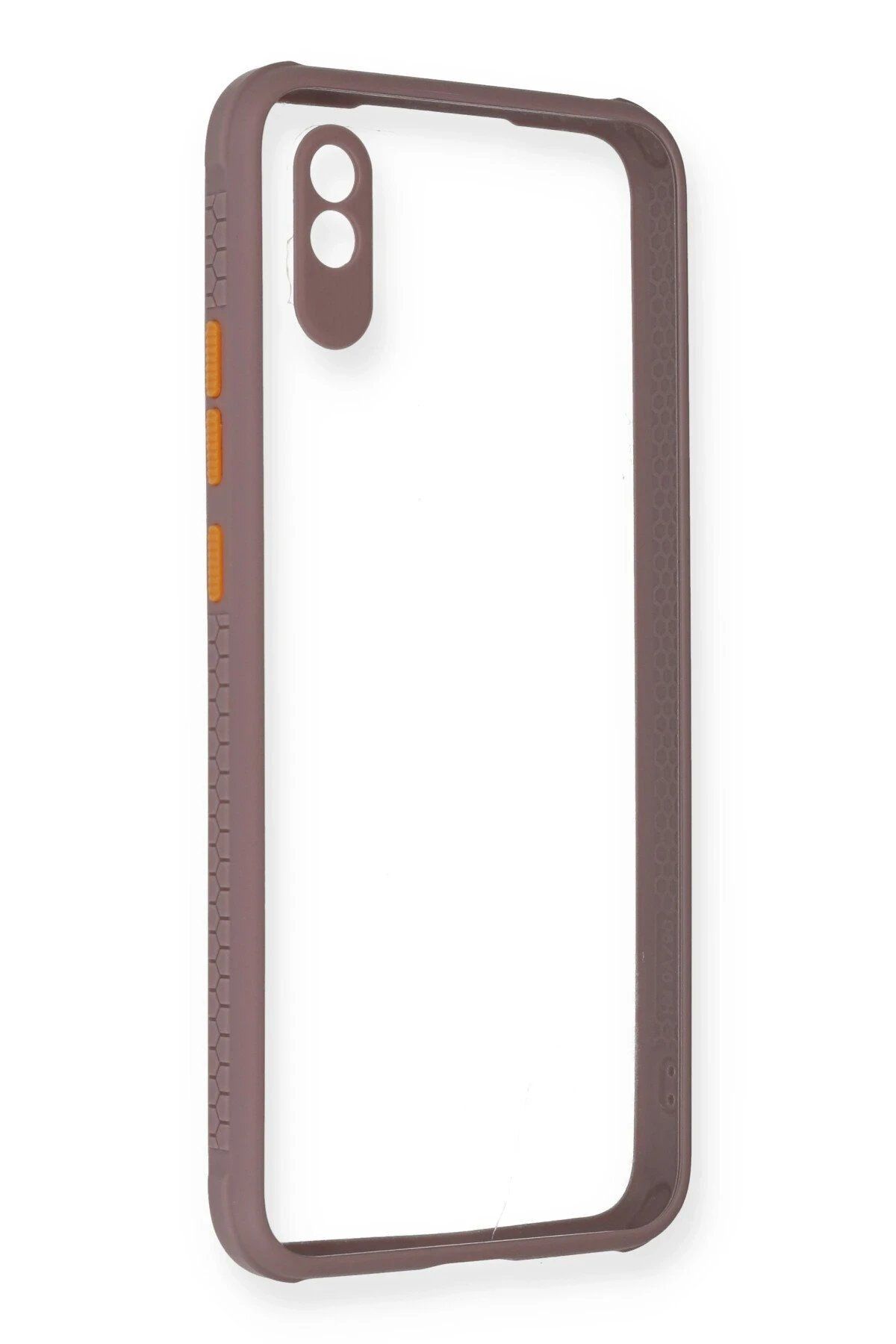 ENEFENDİ Newface Xiaomi Redmi 9A Kılıf Miami Şeffaf Silikon - Açık Mor