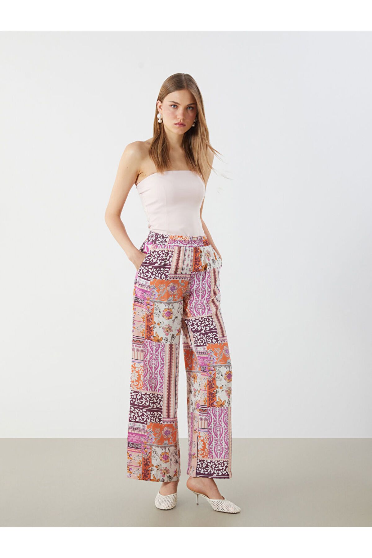 LC Waikiki Desenli Modal Karışımlı Kadın Pantolon