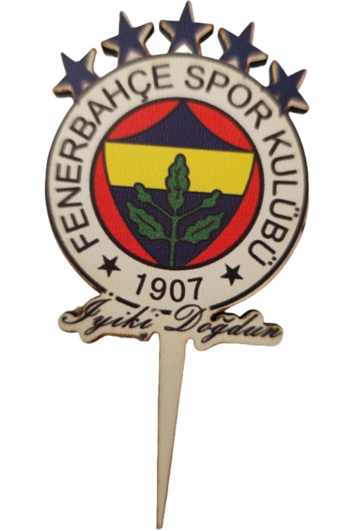 ÇUKUROVA ÜTÜ Pasta Süsleme, Taraftar Fenerbahçe Armalı, Logolu, Pasta Süsü Ahşap 3 mm