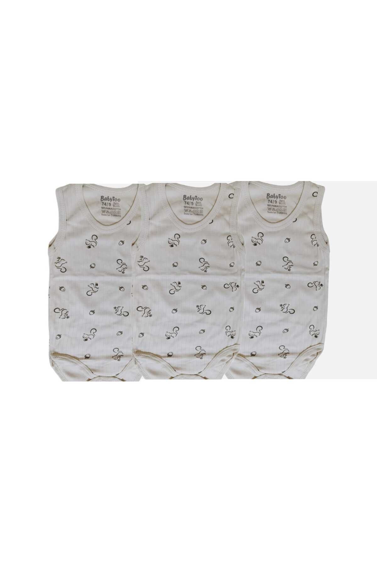Babytoo Bebek Çıtçıtlı Body 3'lü %100 Pamuklu