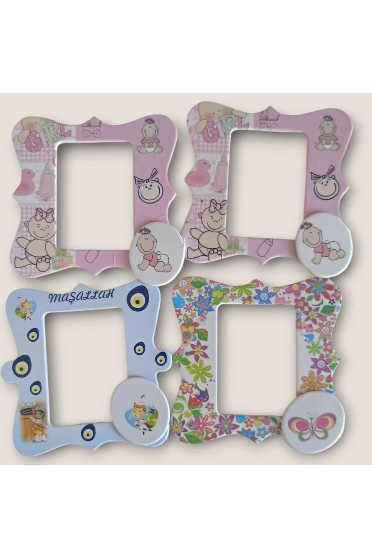hobidaşım Bebek ve Çiçek Figürlü Magnet Çerçeve Seti | 6 Parça Dekoratif Buzdolabı Süsü Hediyelik Magnet Seti