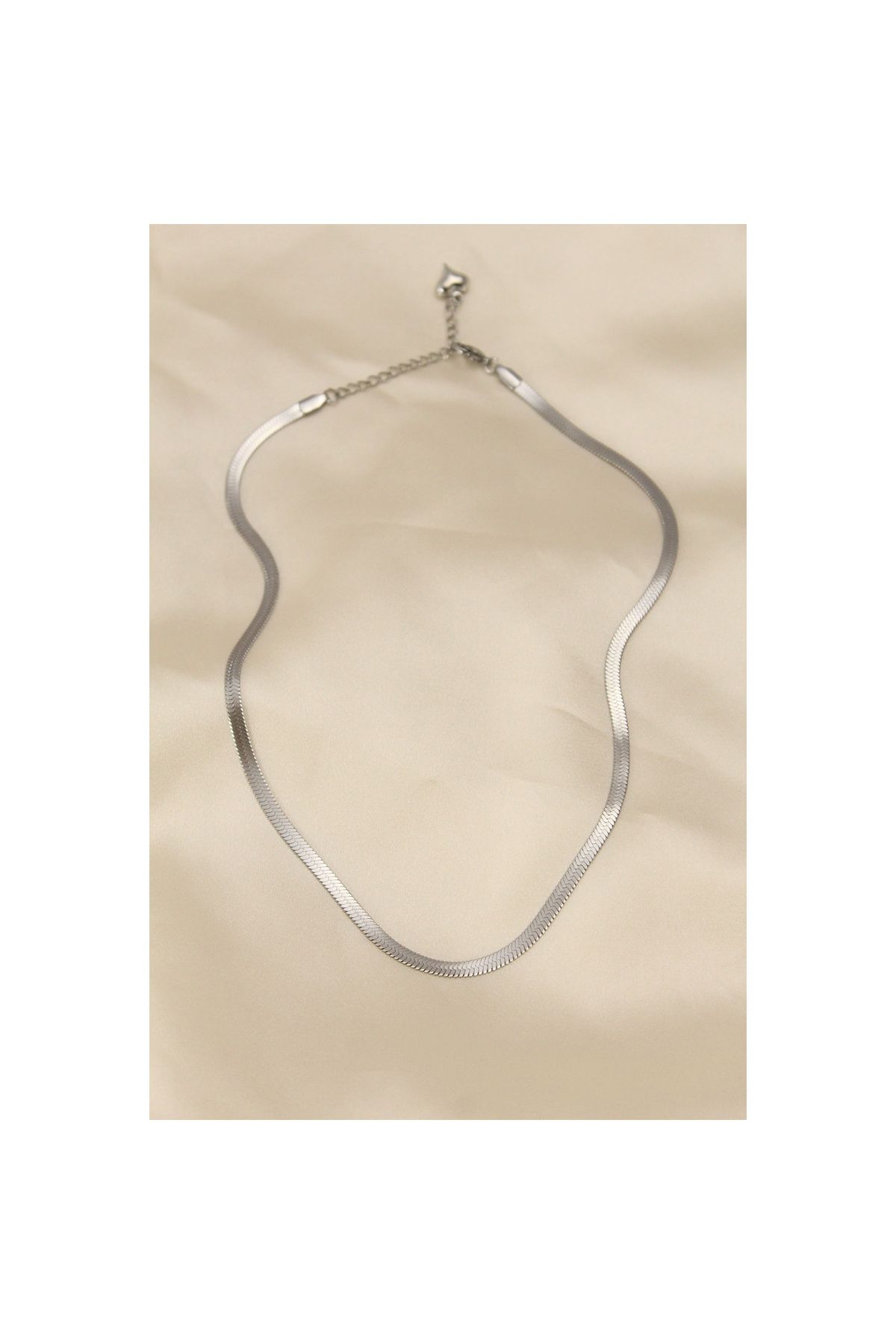 maarketim 316L Çelik Silver Renk 45 cm İtalyan Zincir Model Kadın Kolye