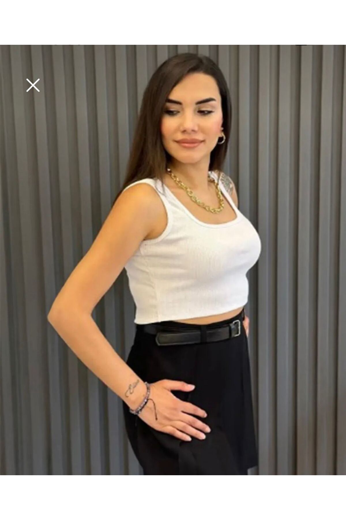emseytrend Kadın U (Askılı) Yaka Crop Atlet