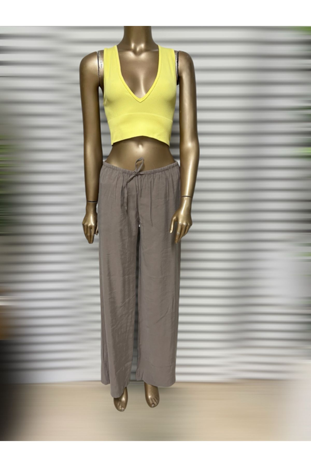 SEMİZ GİYİM Semiz Giyim Fitilli Crop Atlet