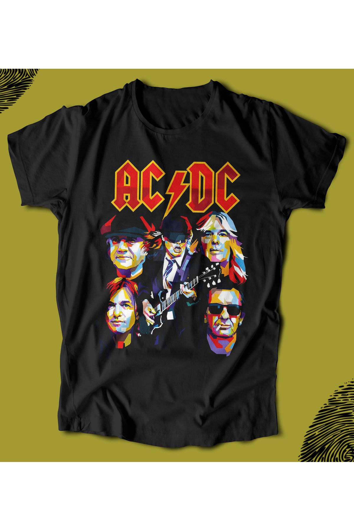BUTSHIRT BU Tişört 'AC / DC - Hologram' Regular-Fit' Unisex Tişört