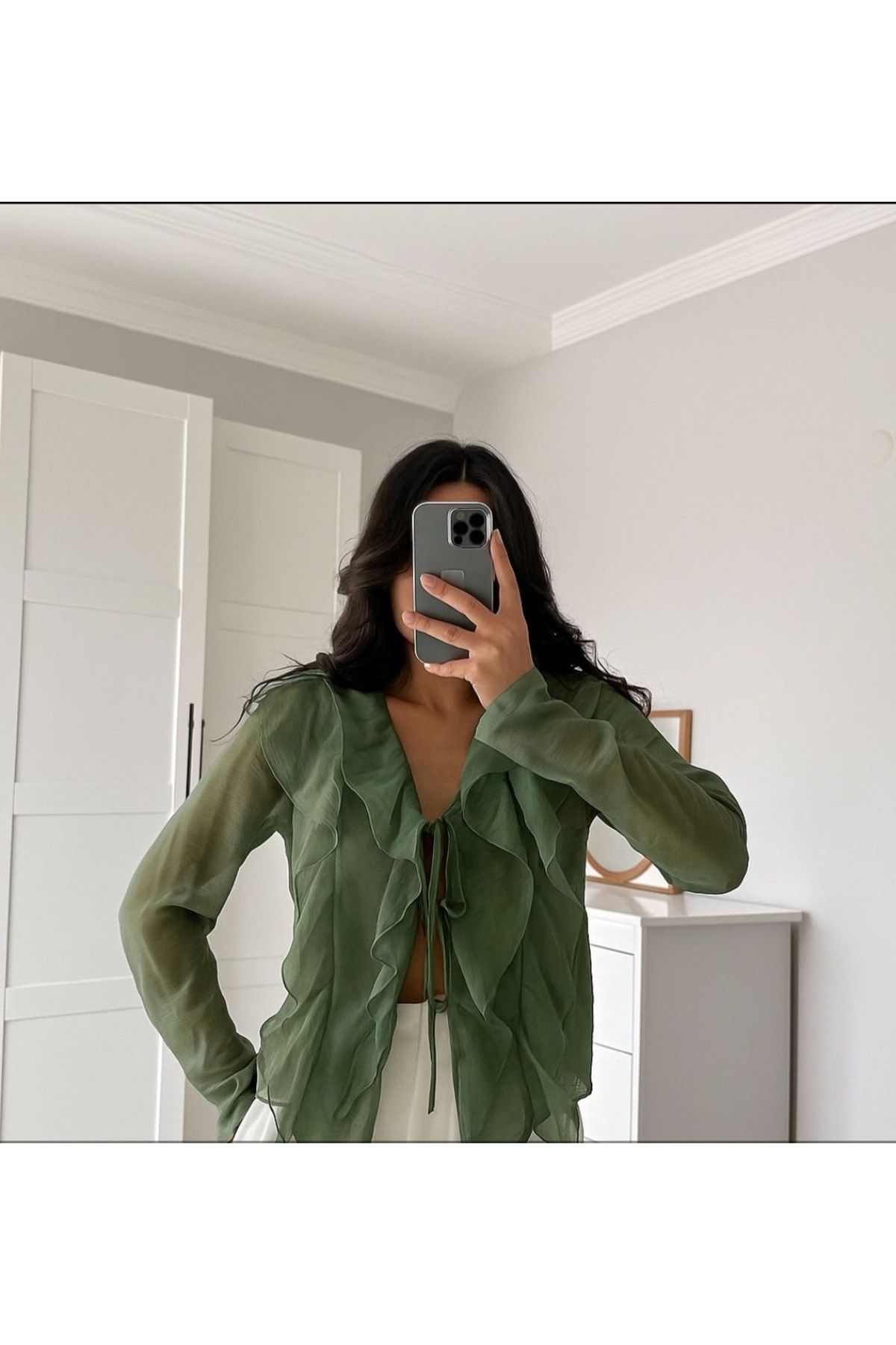 Lovely butik KADIN PAMUKLU FIRFIR DETAYLI KOLLU GÖMLEK