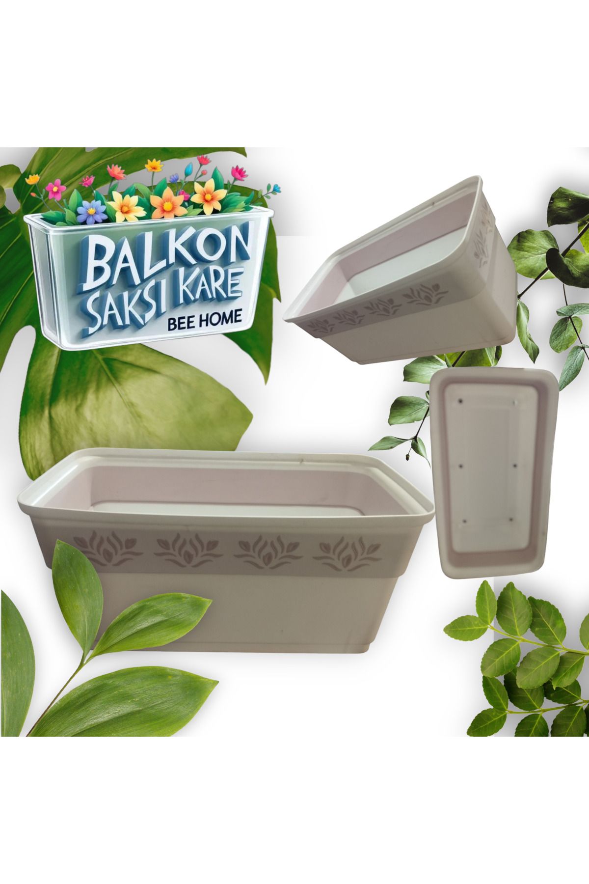 Akay BALKON SAKSİ 30 CM DESENLİ BEE HOME AK-637