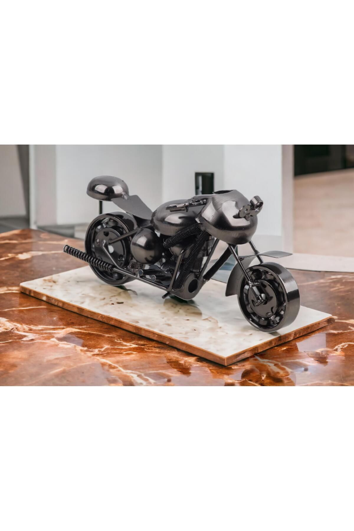 Elioure El Yapımı Metal Motosiklet Dekor Biblo, Vitrin Süsü, Ev ve Hediye İçin