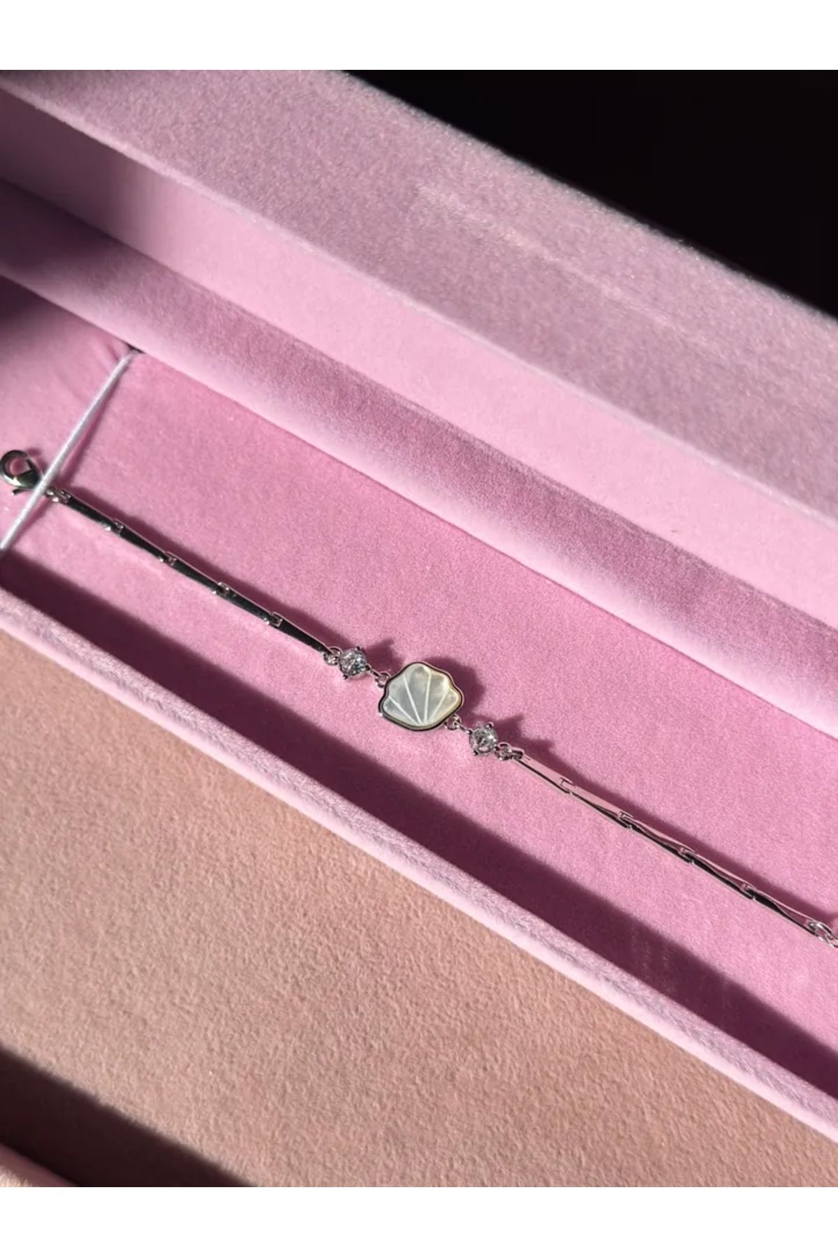 Harlofia Jewelry Gümüş Kaplama Deniz Kabuğu SkyShell Bileklik