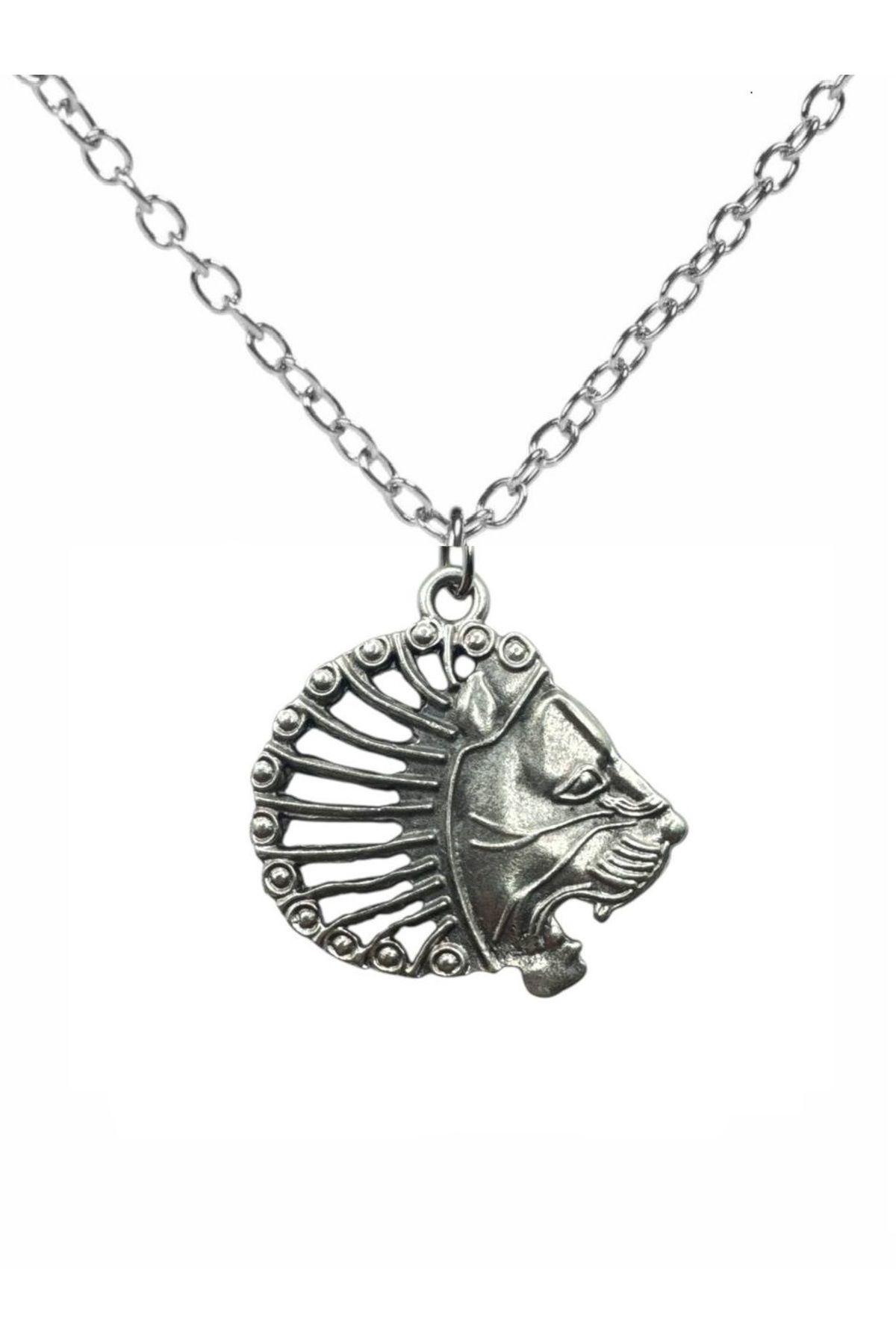 Herşey Nota Ancient Majesty – Yeleli Aslan Figürlü Unisex Kolye (60 cm Zincirli)