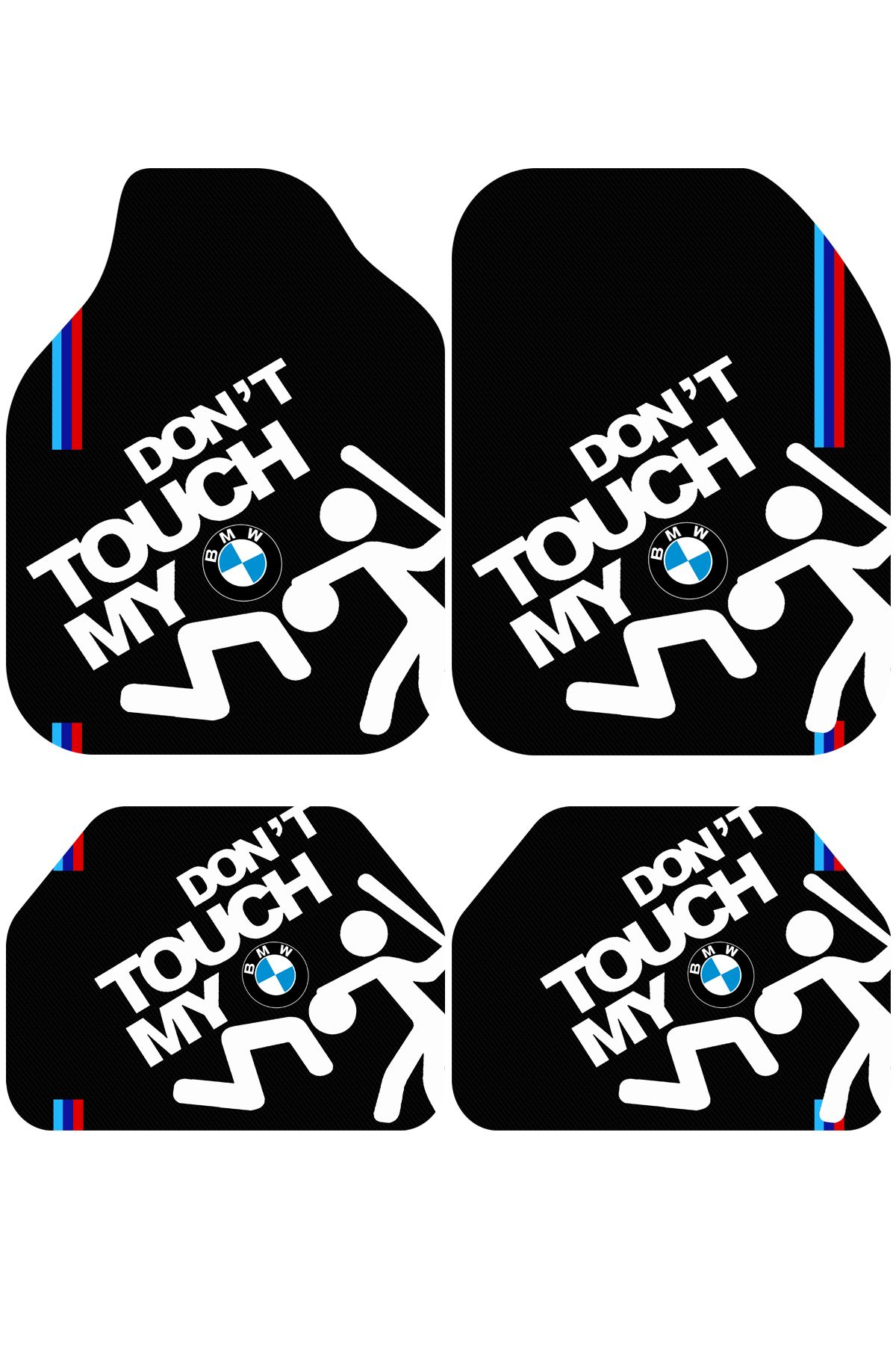 BigArts Home Don't Touch My Bmw Dekor Oto Paspas Takımı Tüm Modellere Uyumlu Makinede Yıkanabilir Universal Kalıp