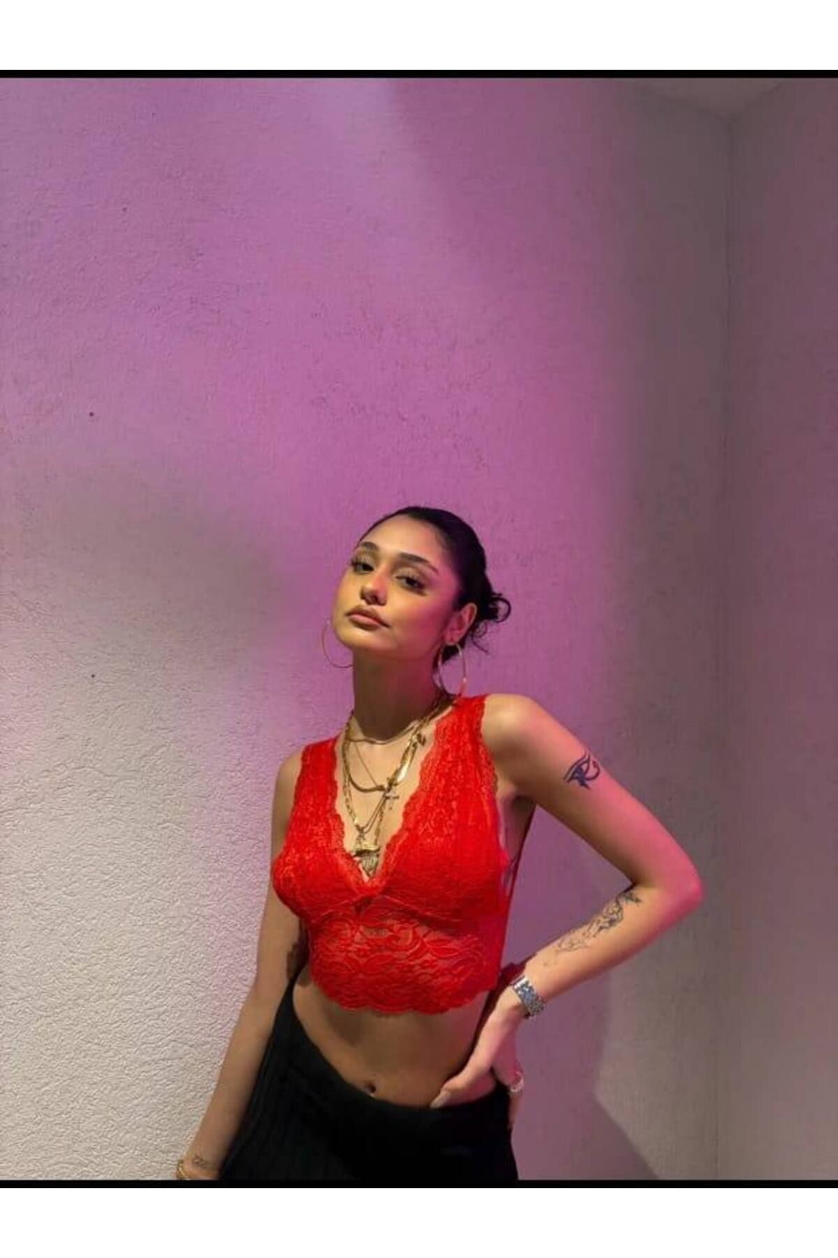 BYKUZEYARAS Kadın dantelli şık bralet büstiyer