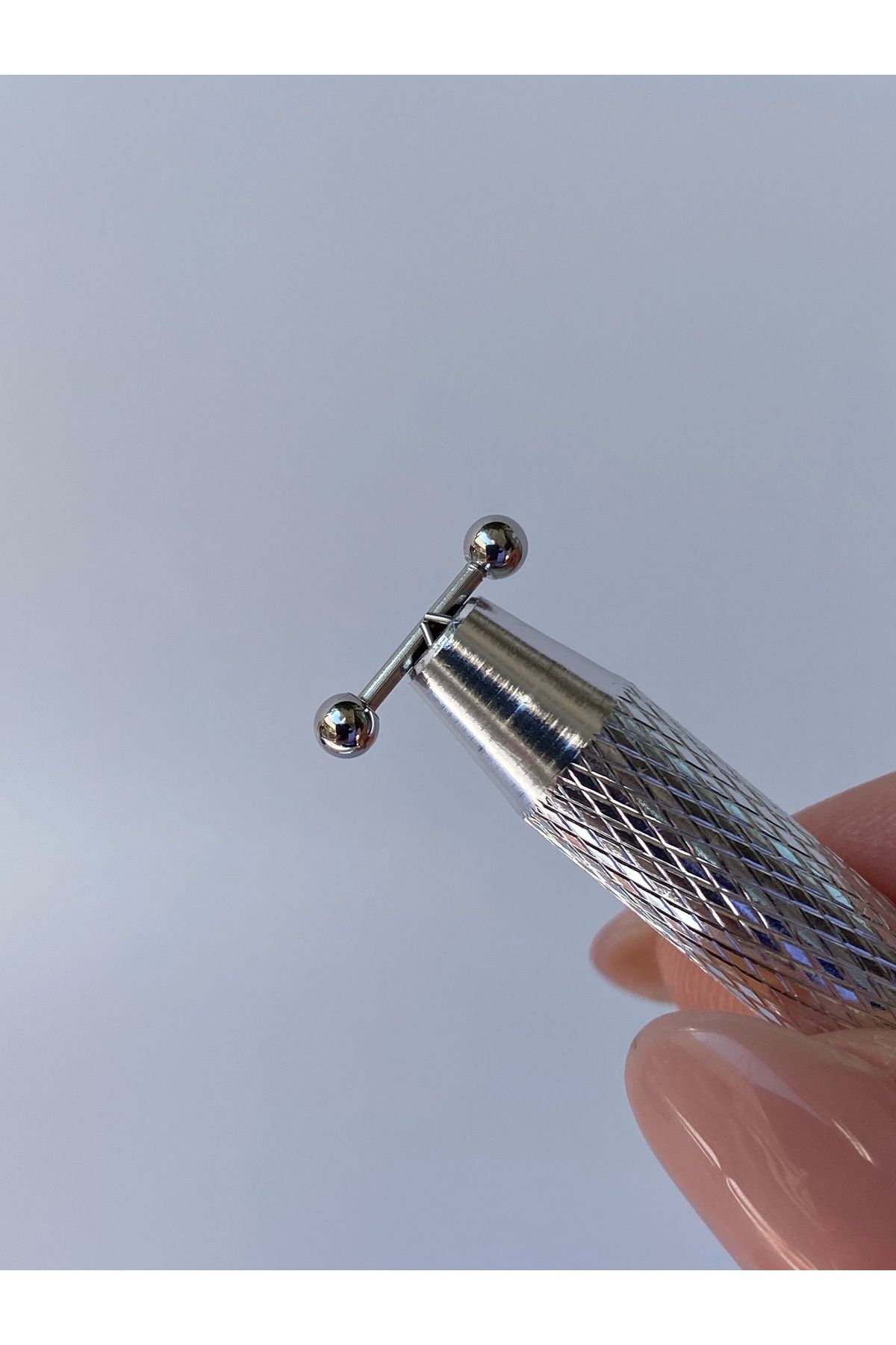 kurukafagift Çelik Piercing Gümüş Renk İki Ucu Toplu Tragus Helix Lob Kıkırdak 8 mm