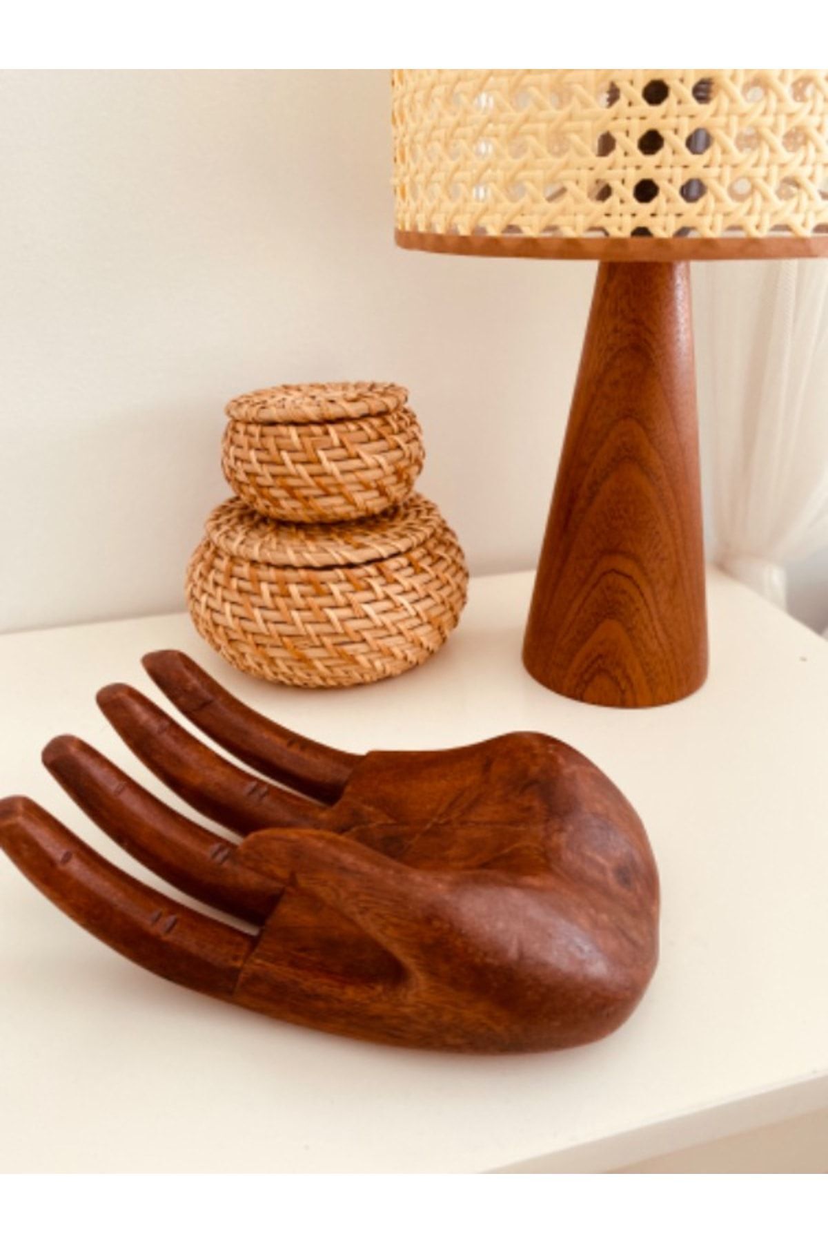 Elioure El Ahşap Budha Dekoratif Obje, Tutucu ve Sunumluk, Teak, KAHVERENGİ