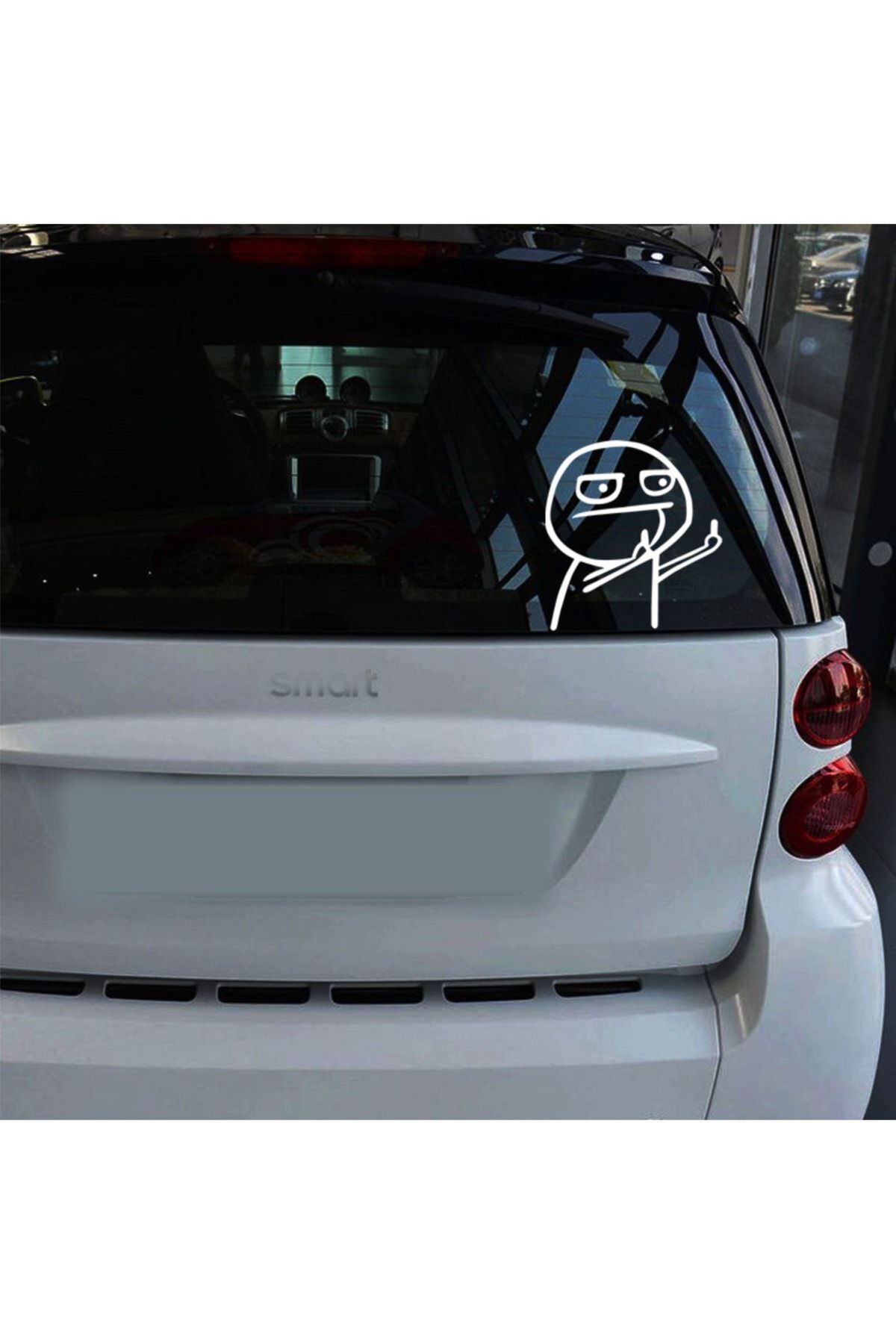 hediyenebak Orta Parmak Araç, Araba, Oto, Motorsiklet, Kask, Laptop, Cam Sticker 10x11,5 cm