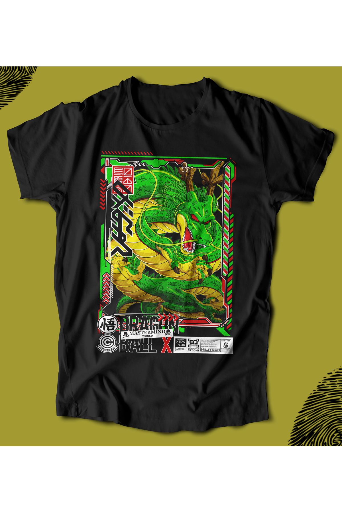 BUTSHIRT BU Tişört 'Dragon Ball - X - Green' Regular-Fit' Unisex Tişört