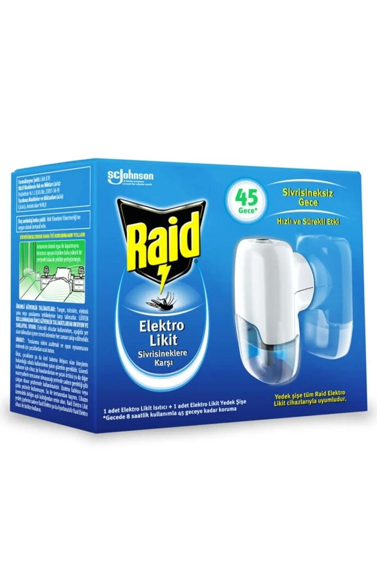 oztrend RAİD ELEKTRO SET LİKİT 45 GECE - ELEKTRO LİKİT ISITICI & YEDEK ŞİŞE=27.4ML (4788)