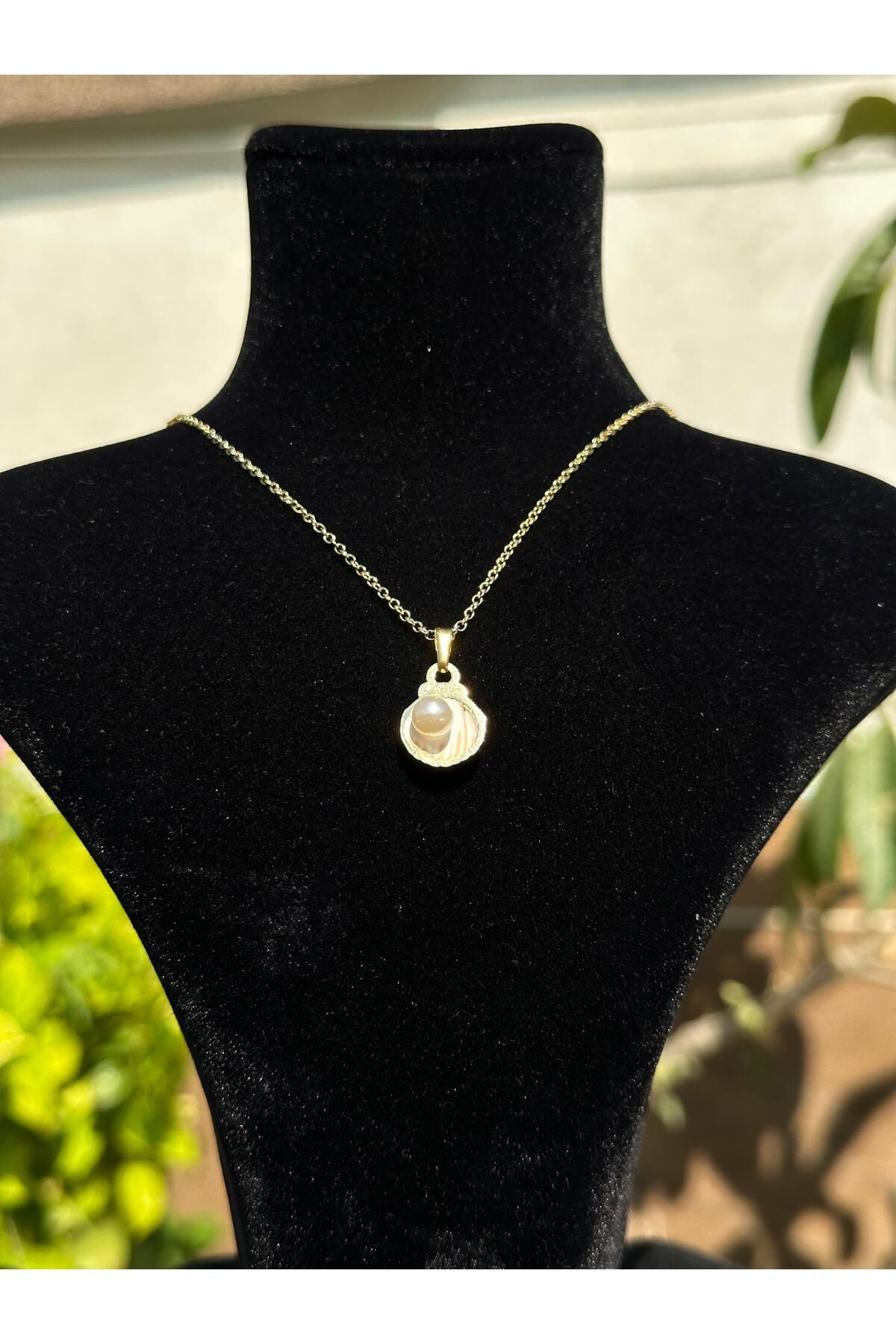 SIENAL COLLECTION Gold Kararmaz İstiridye Kolye