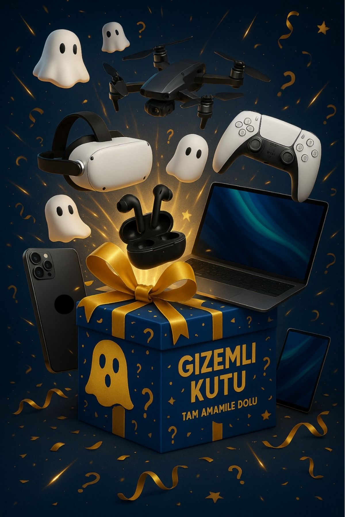 ERTECH MYSTERY BOX SÜPRİZ HEDİYE KUTUSU GİZEMLİ KUTU, genelde elektronik ürünler çıkmaktadır